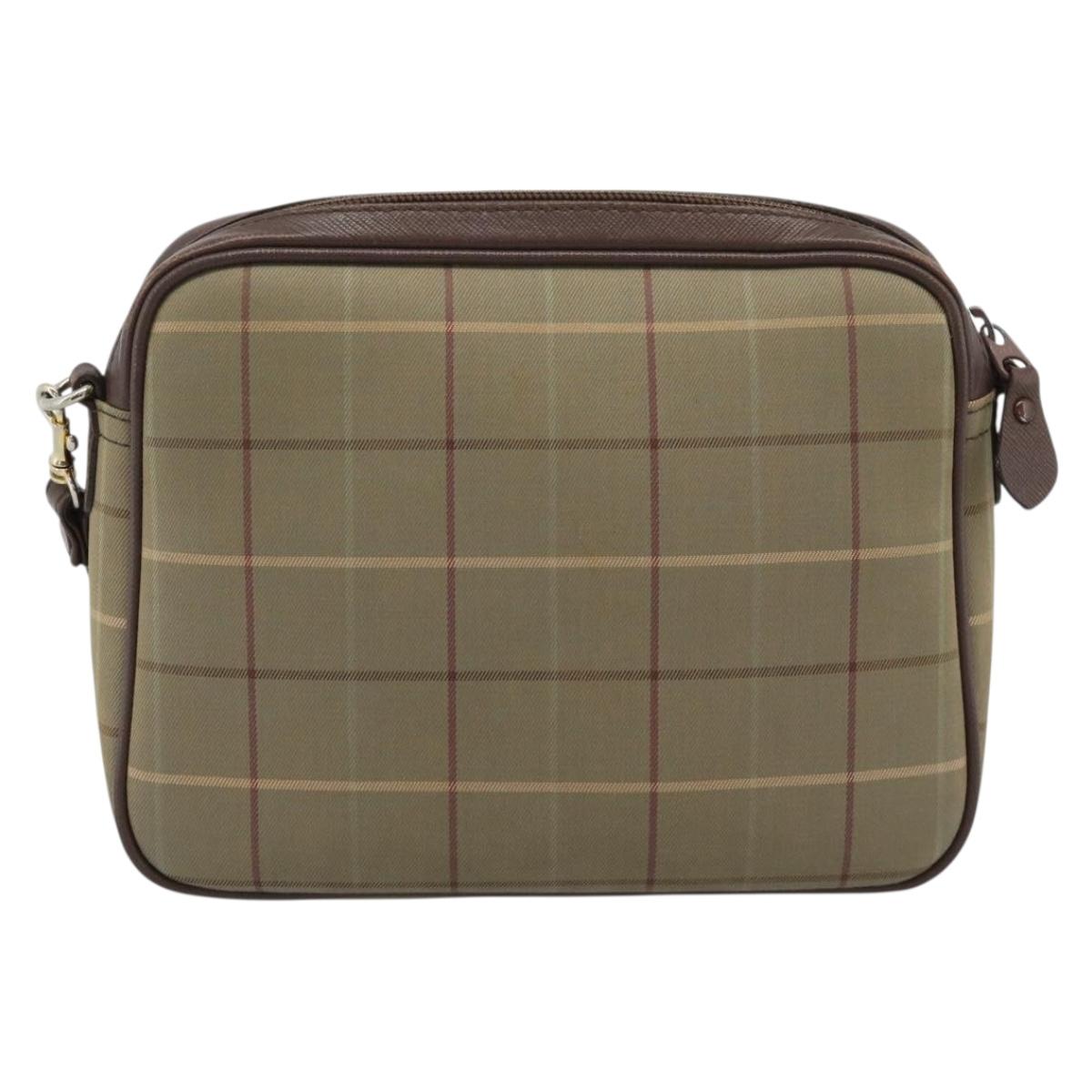 Burberrys Nova Check Shoulder Bag Canvas Beige Gold Auth ep15123