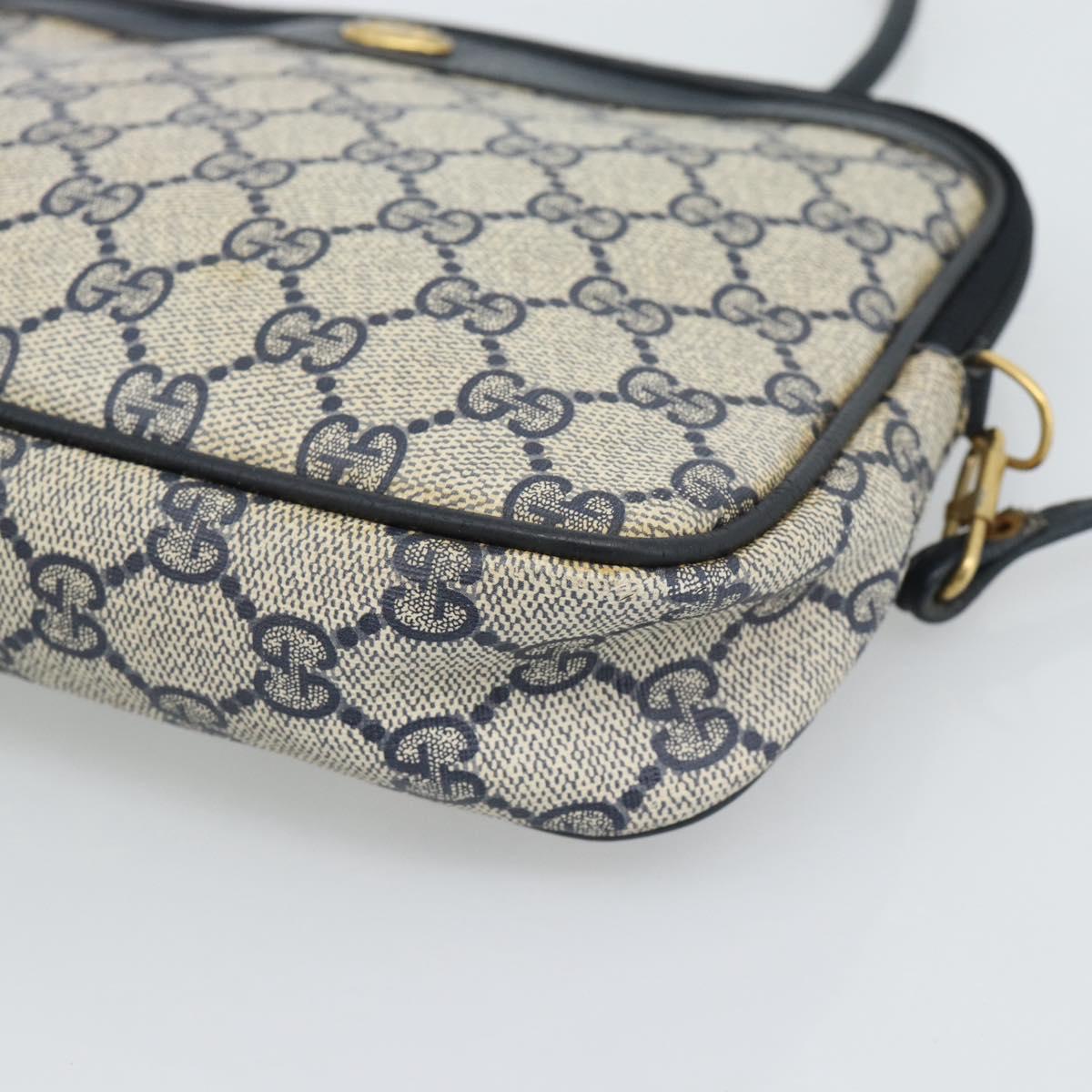 GUCCI GG Supreme Shoulder Bag PVC Navy Gold 97 02 068 Auth ep15124