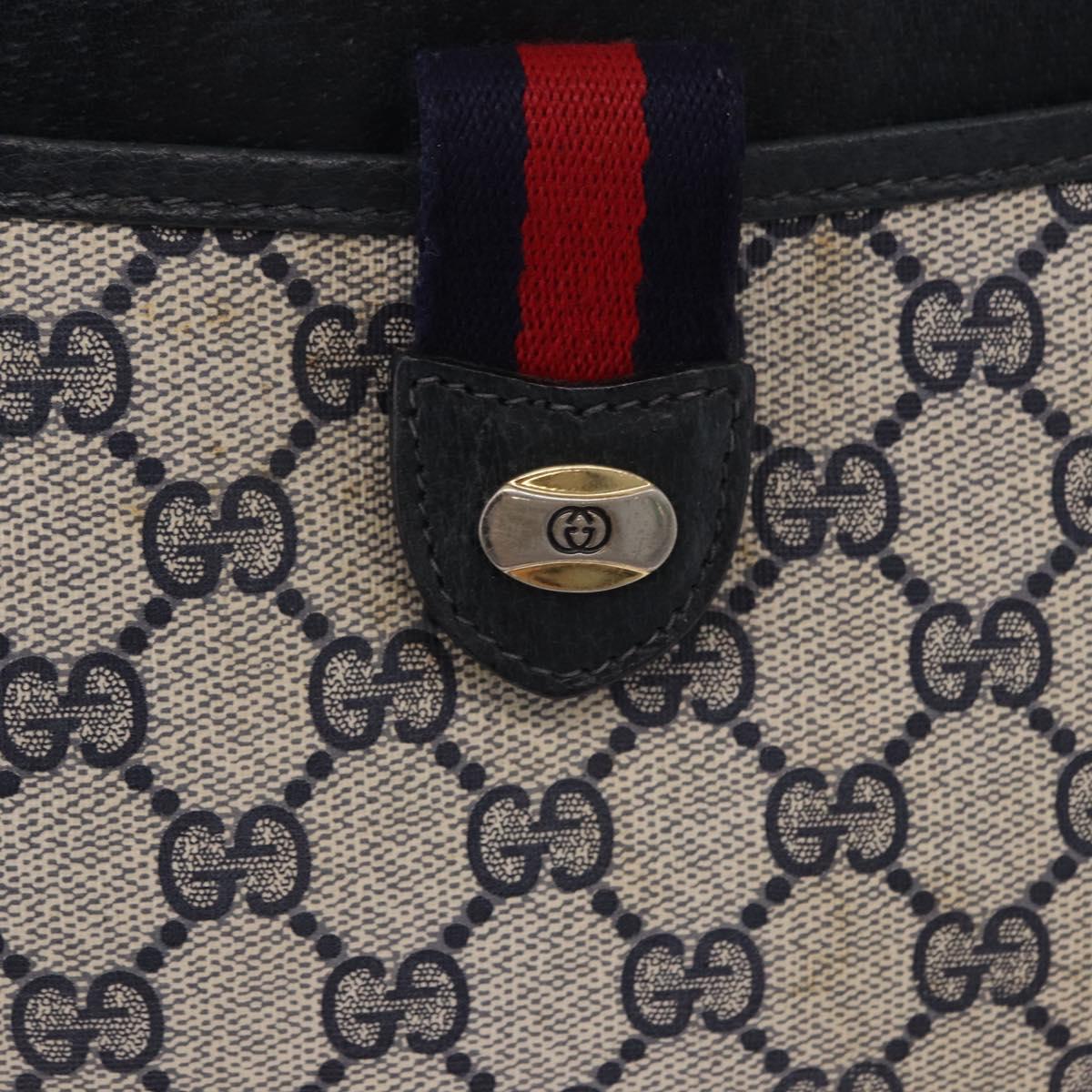 GUCCI GG Supreme Sherry Line Shoulder Bag PVC Navy Gold 39 02 026 Auth ep15125
