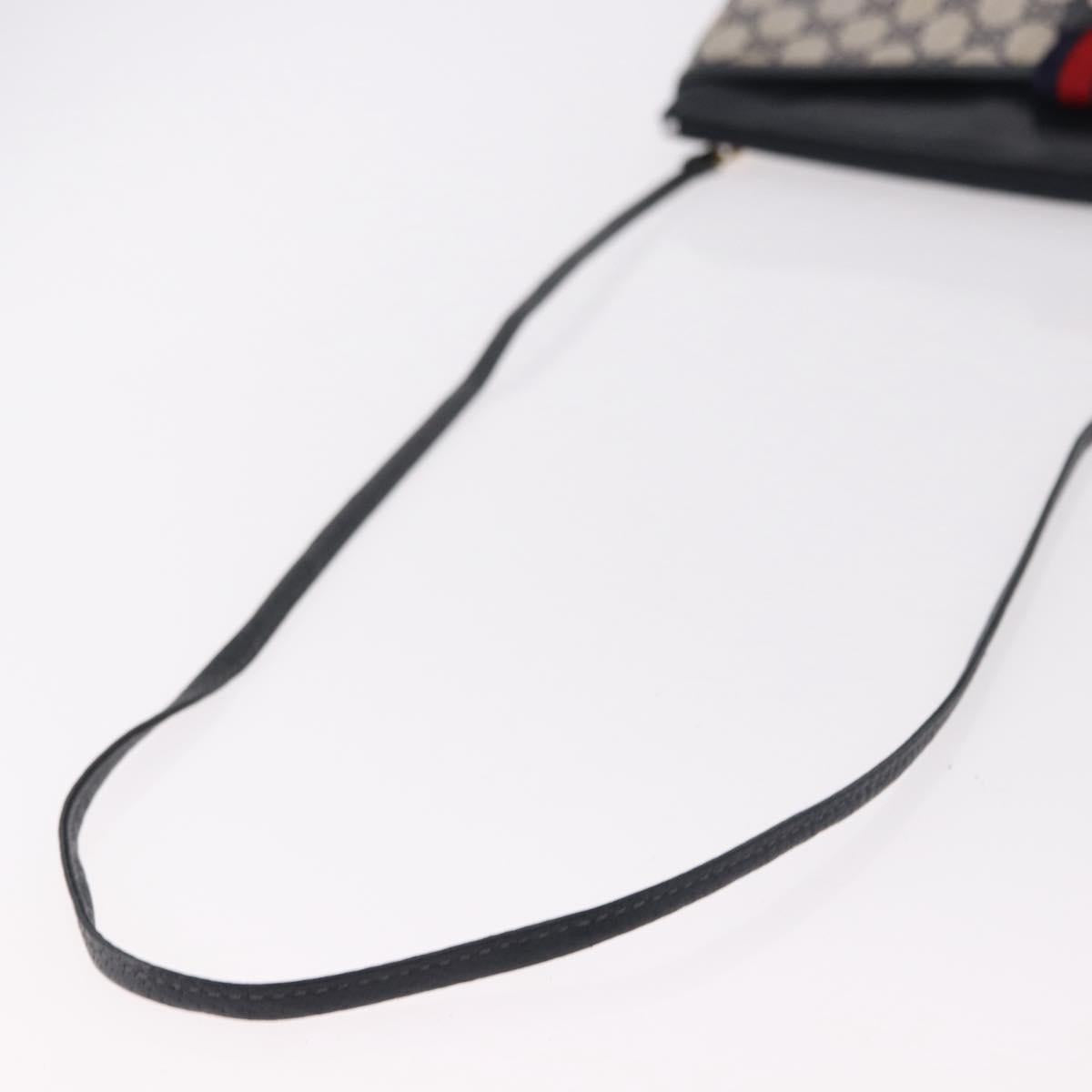 GUCCI GG Supreme Sherry Line Shoulder Bag PVC Navy Gold 39 02 026 Auth ep15125