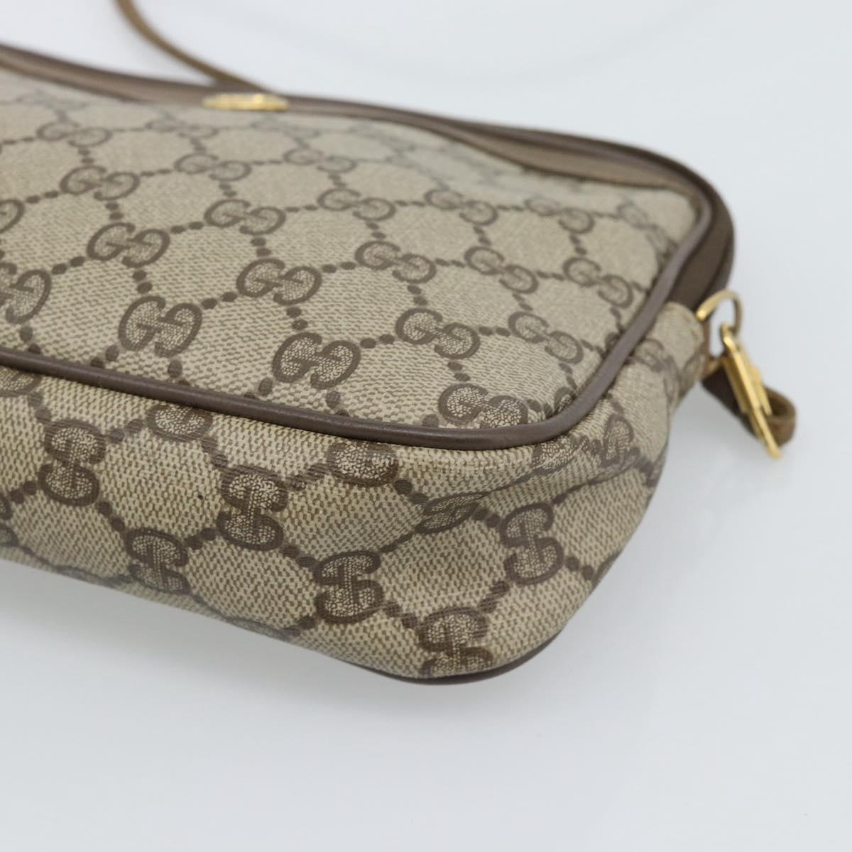 GUCCI GG Supreme Shoulder Bag PVC Beige Gold 97 02 068 Auth ep15126