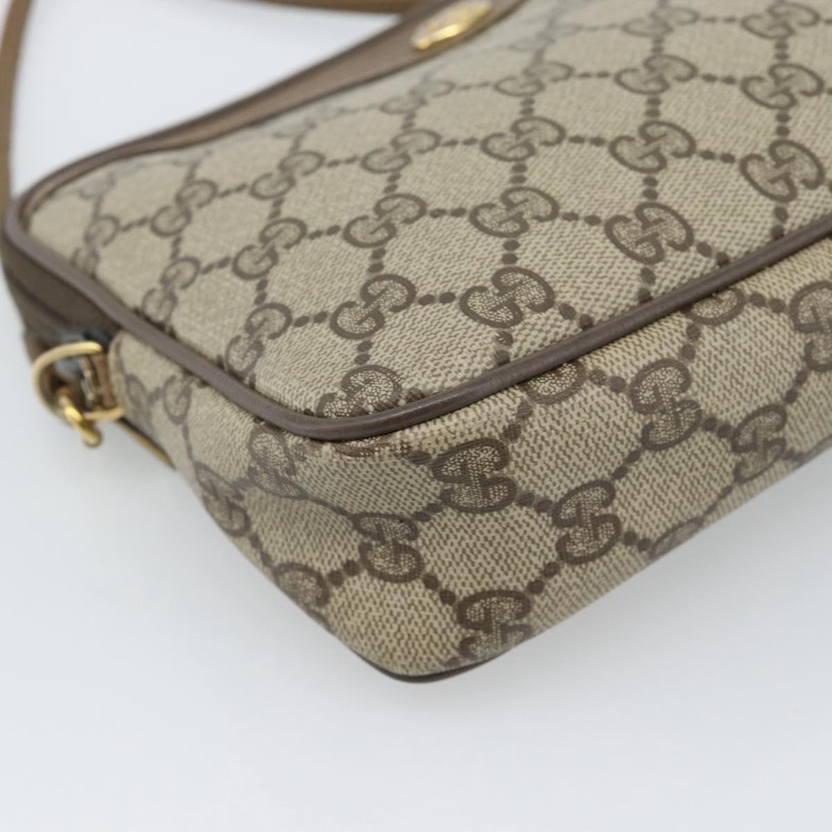 GUCCI GG Supreme Shoulder Bag PVC Beige Gold 97 02 068 Auth ep15126