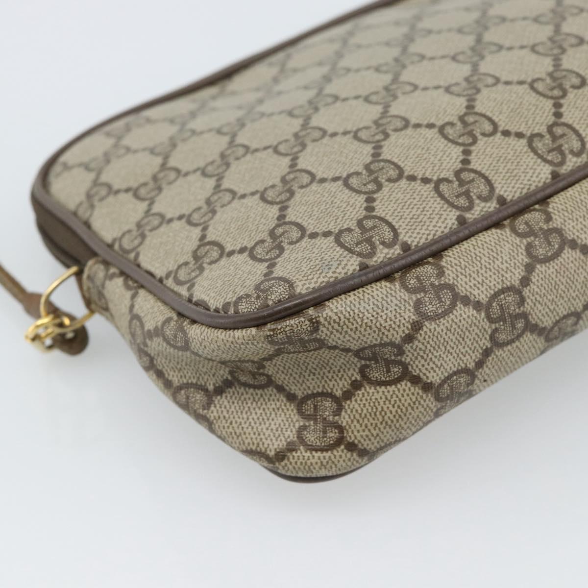 GUCCI GG Supreme Shoulder Bag PVC Beige Gold 97 02 068 Auth ep15126