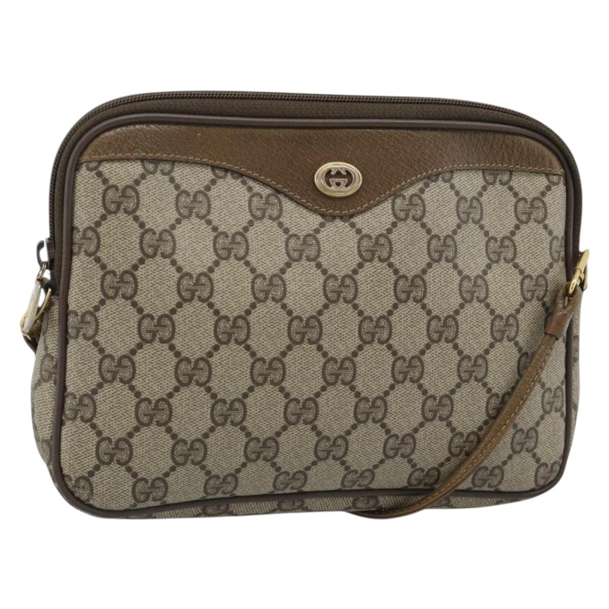 GUCCI GG Supreme Shoulder Bag PVC Beige Gold 97 02 068 Auth ep15126