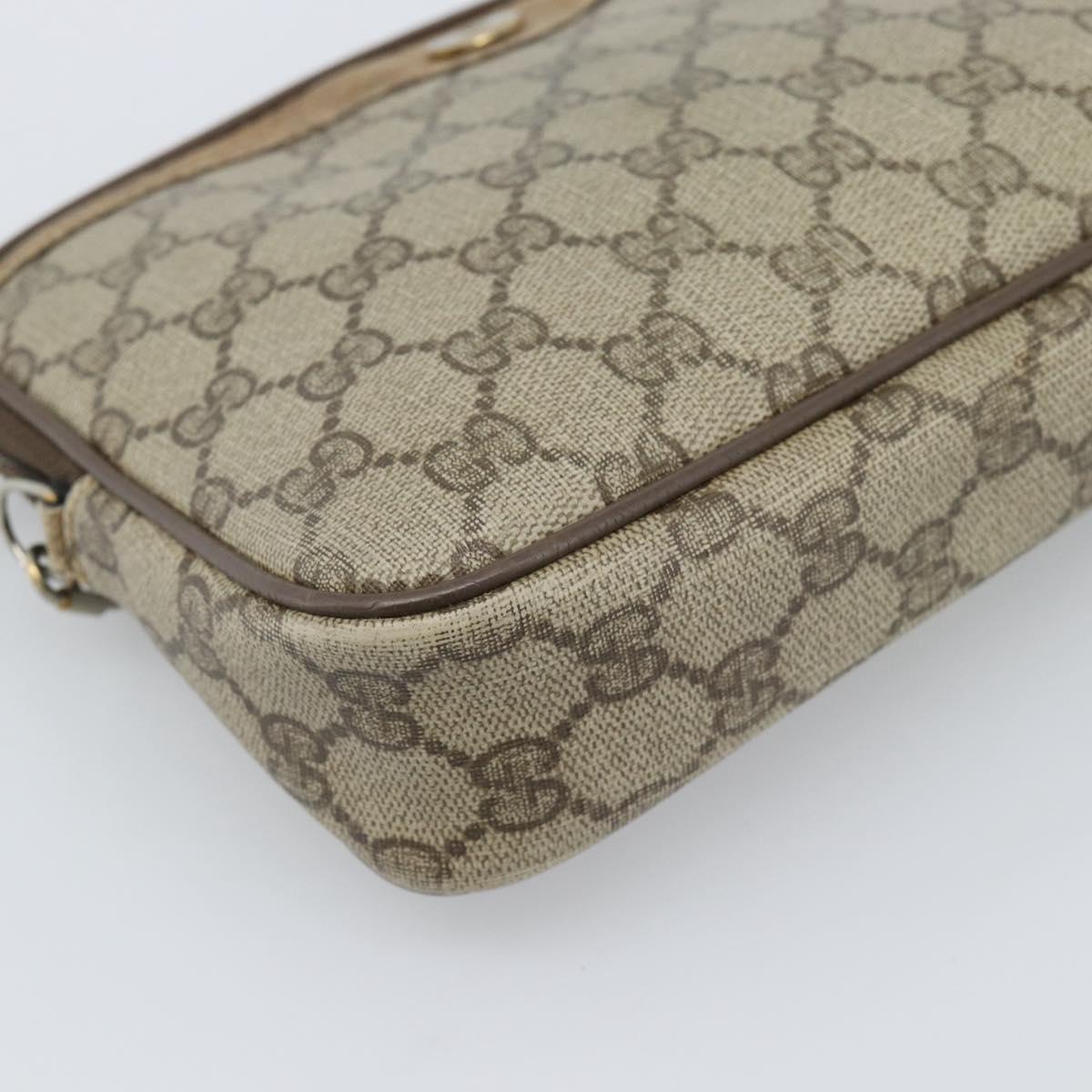 GUCCI GG Supreme Shoulder Bag PVC Beige Gold 97 02 068 Auth ep15127
