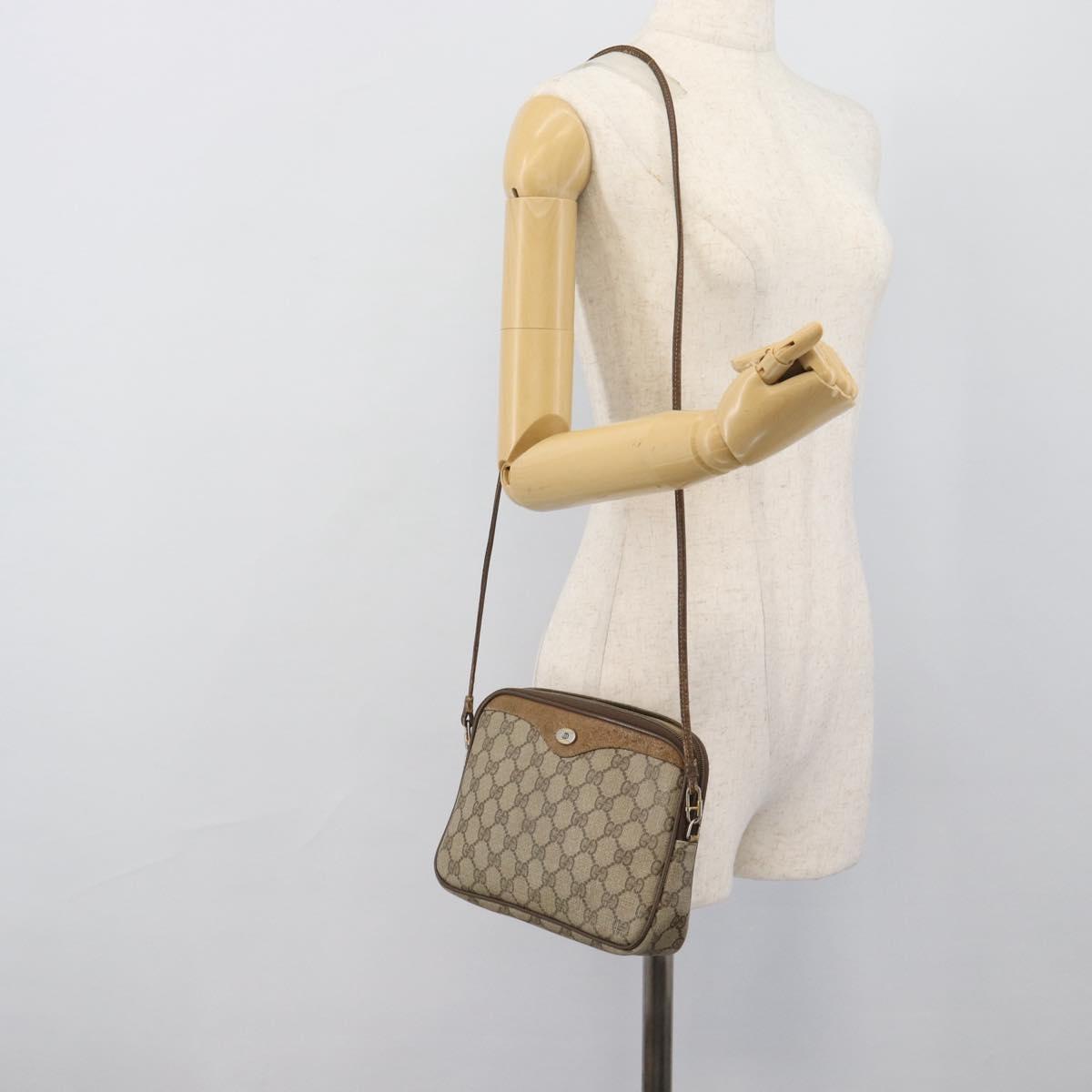 GUCCI GG Supreme Shoulder Bag PVC Beige Gold 97 02 068 Auth ep15127
