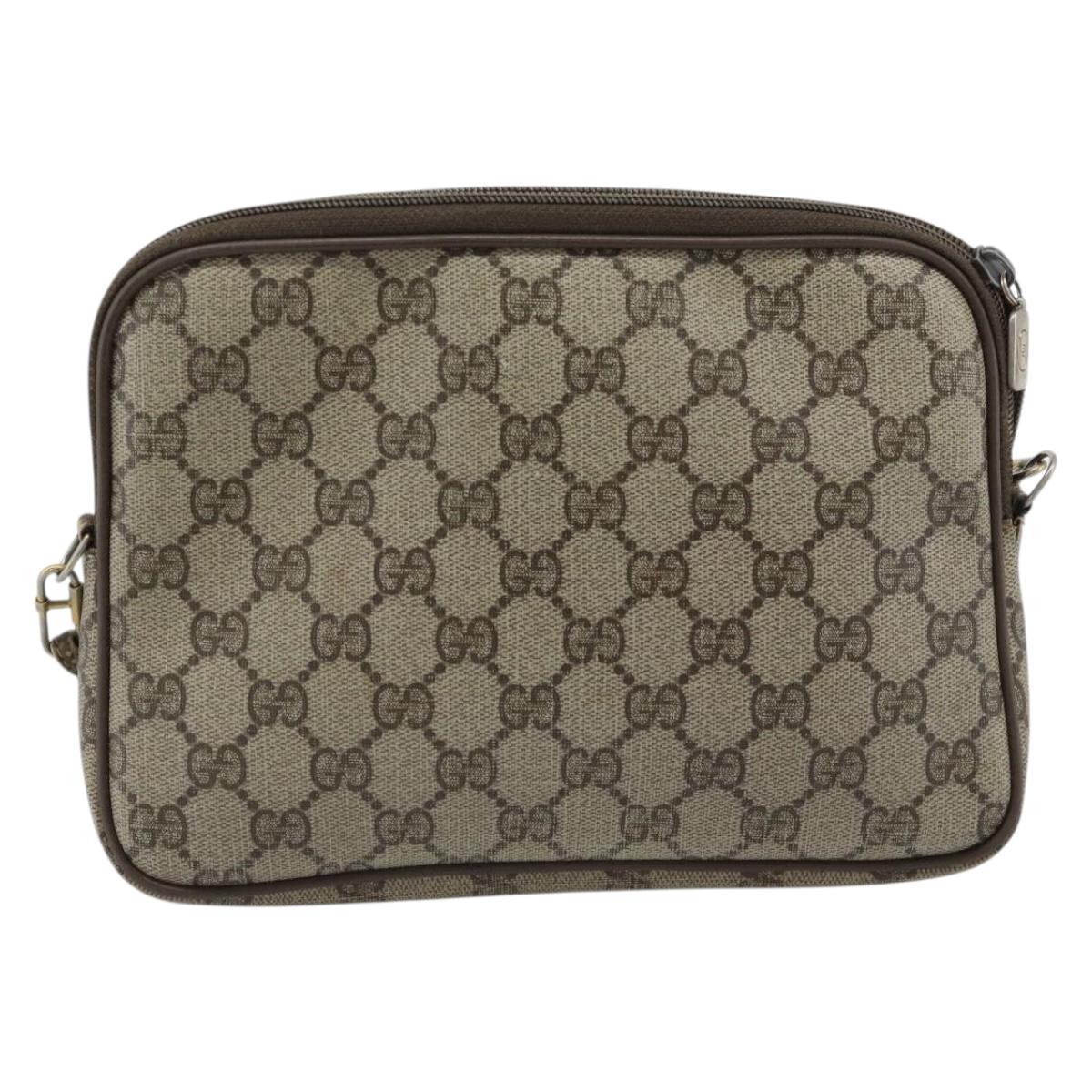 GUCCI GG Supreme Shoulder Bag PVC Beige Gold 97 02 068 Auth ep15127