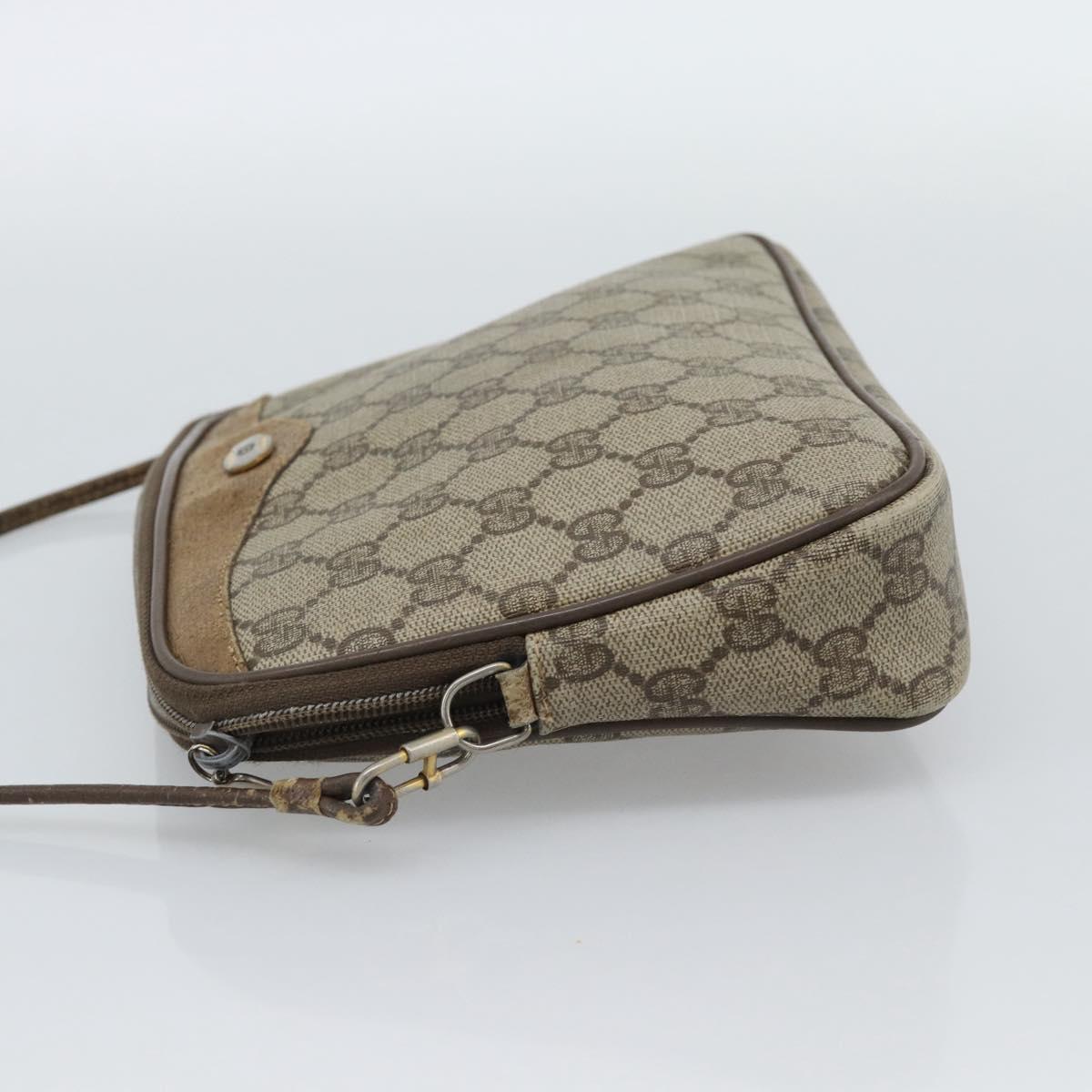 GUCCI GG Supreme Shoulder Bag PVC Beige Gold 97 02 068 Auth ep15127