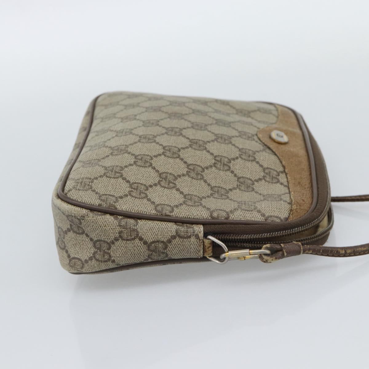 GUCCI GG Supreme Shoulder Bag PVC Beige Gold 97 02 068 Auth ep15127