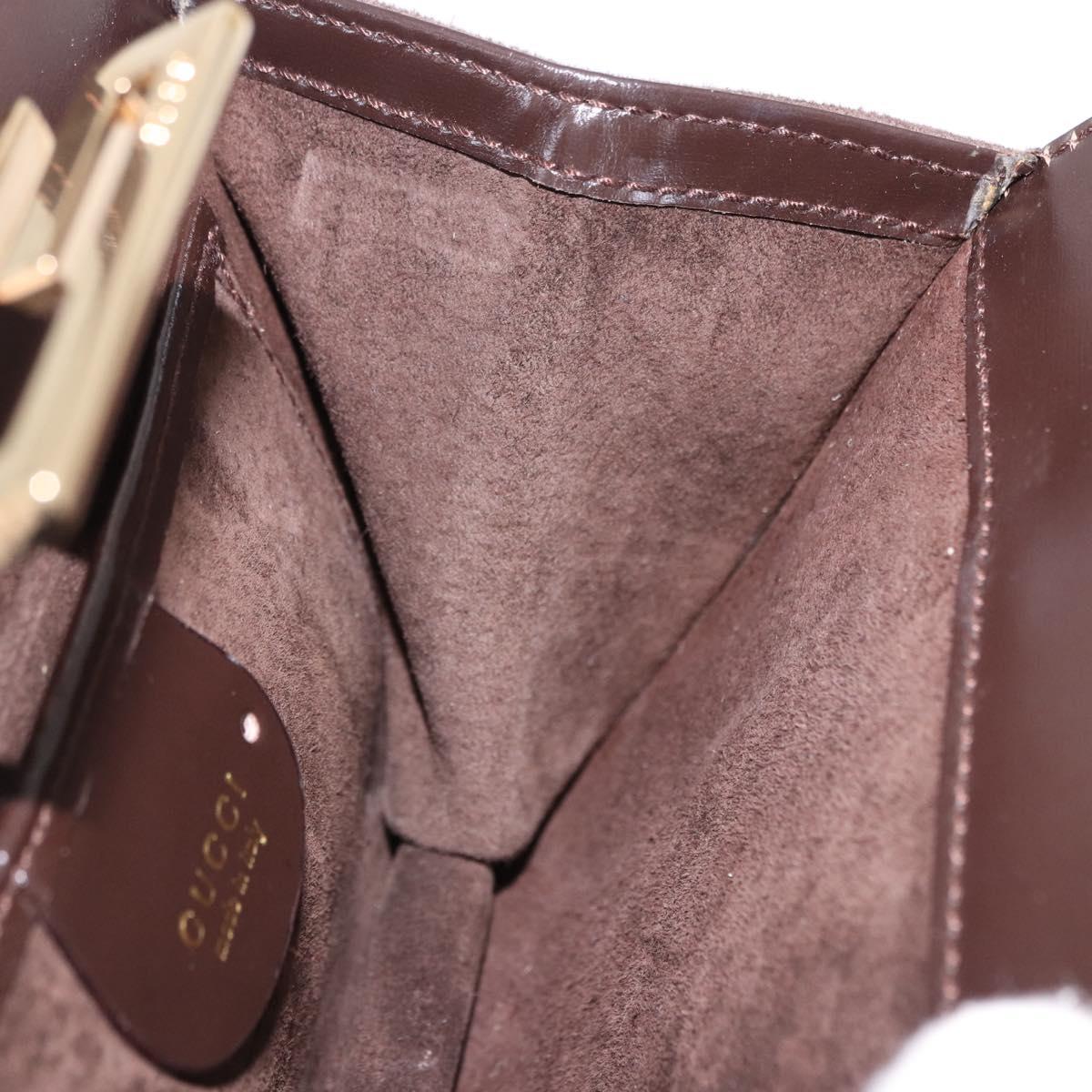 GUCCI Hand Bag Suede Brown Gold 007 2046 0284 Auth ep15129