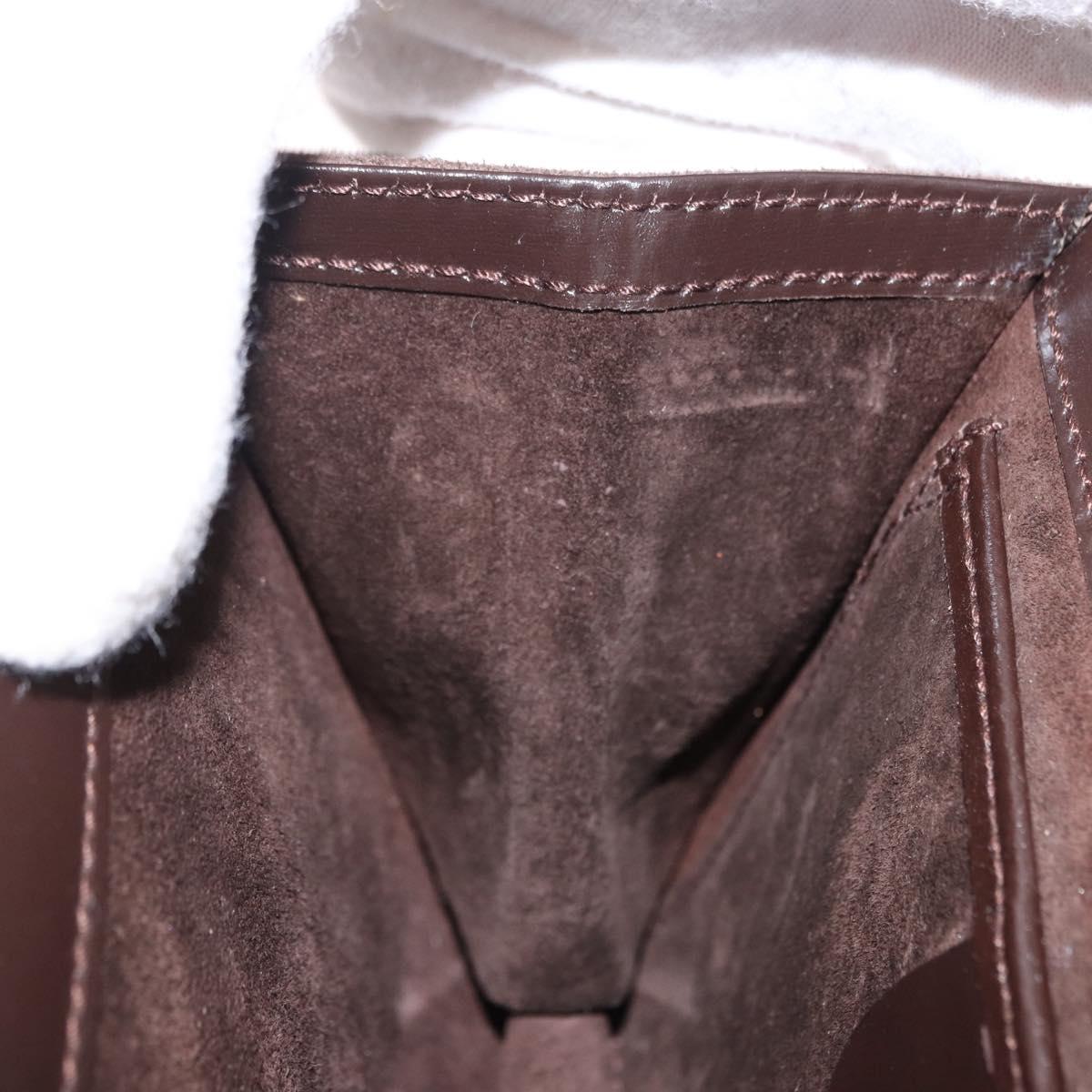GUCCI Hand Bag Suede Brown Gold 007 2046 0284 Auth ep15129