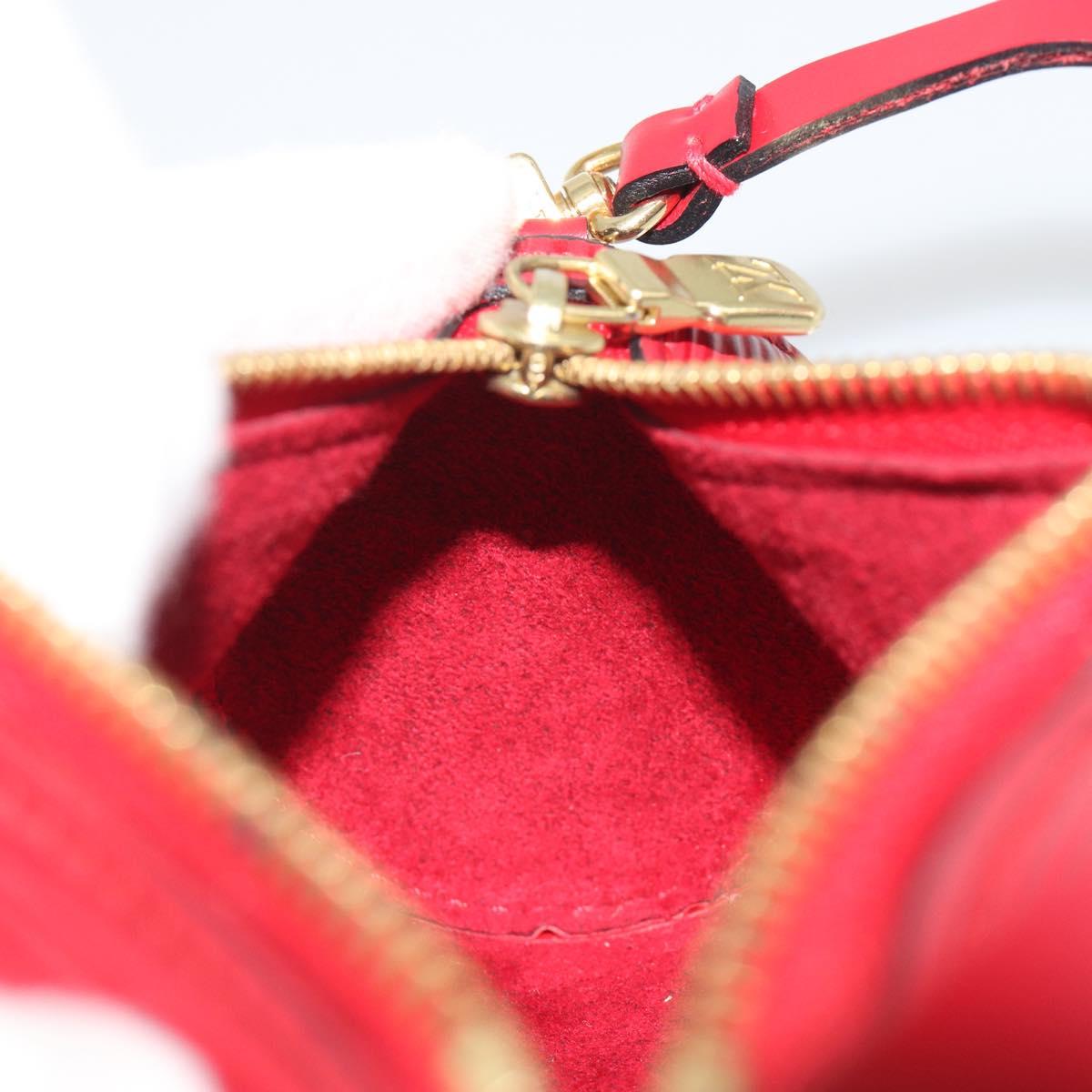 LOUIS VUITTON Epi Soufflot Pouch Accessory Pouch Red LV Auth ep15131