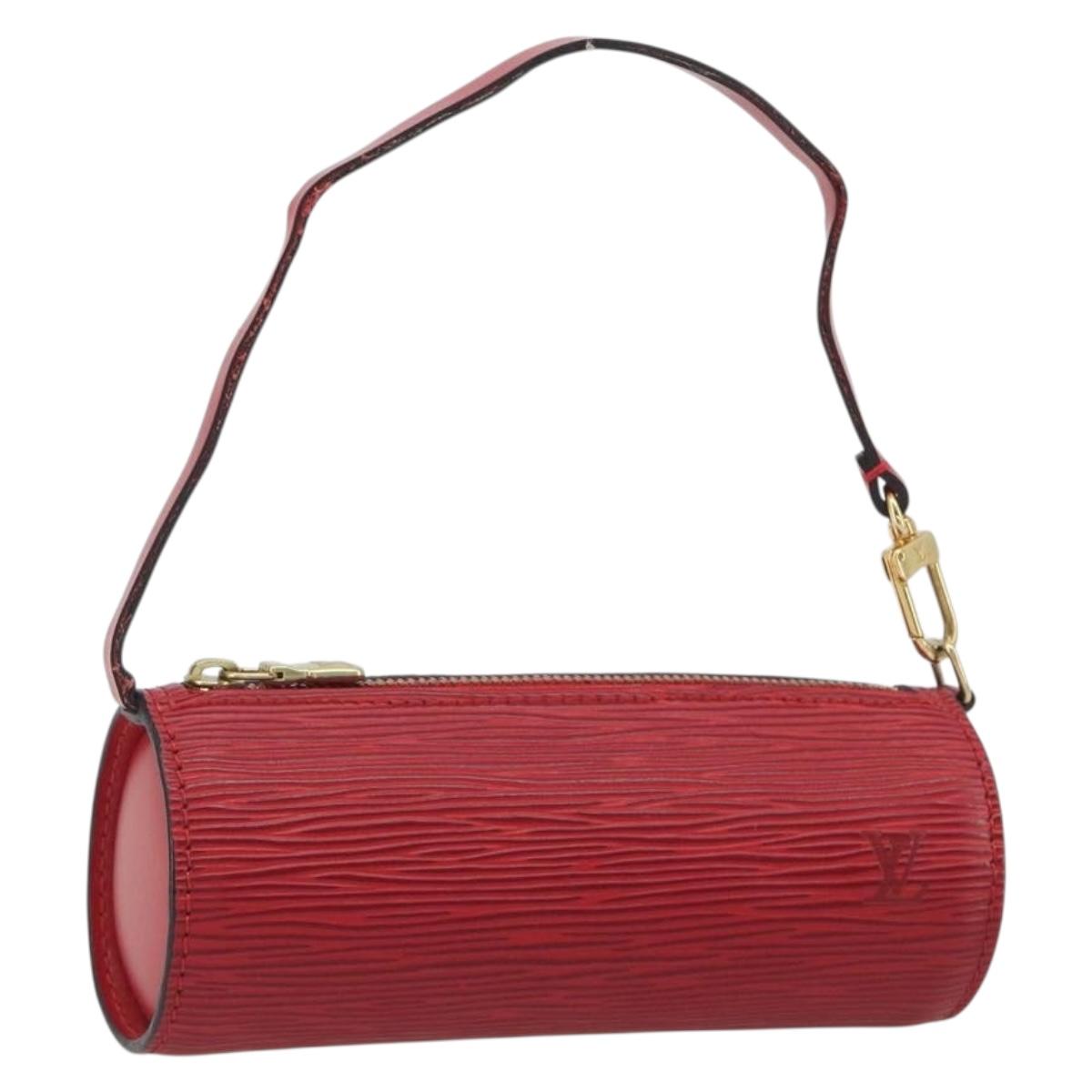 LOUIS VUITTON Epi Soufflot Pouch Accessory Pouch Red LV Auth ep15131