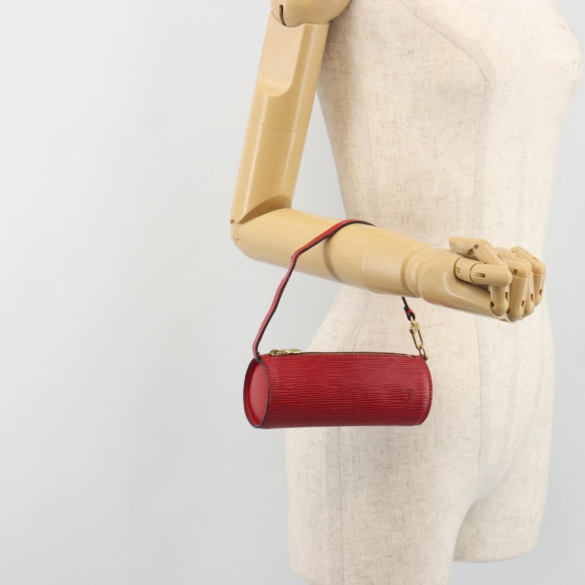 LOUIS VUITTON Epi Soufflot Pouch Accessory Pouch Red LV Auth ep15131