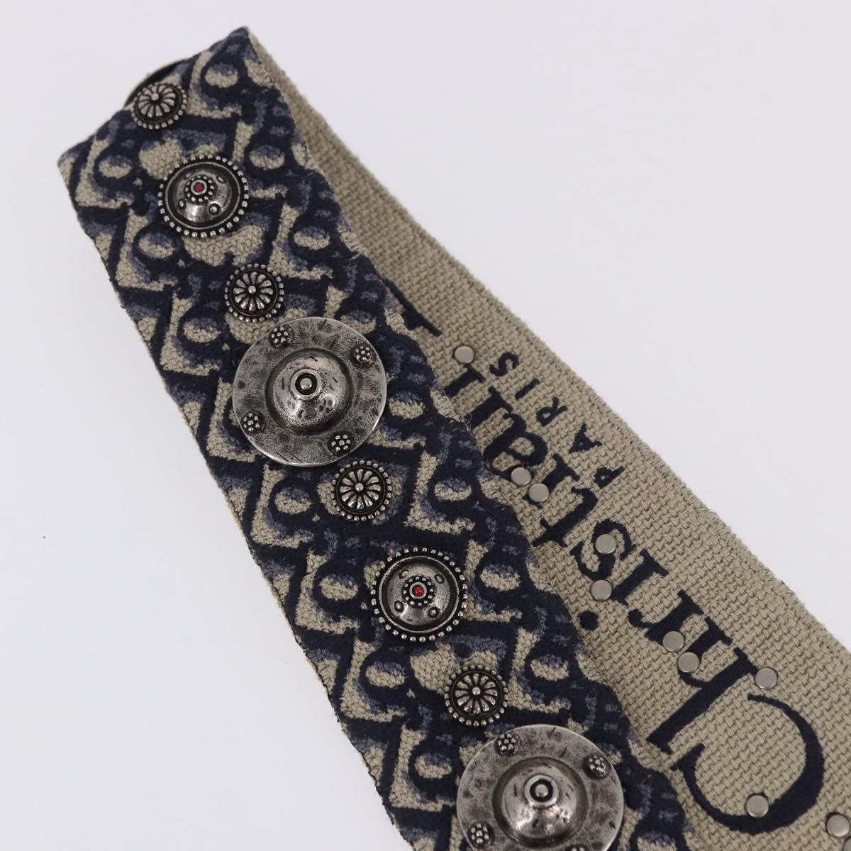 Christian Dior Trotter Canvas Shoulder Strap 36.6"" Navy Gold Auth ep15133M