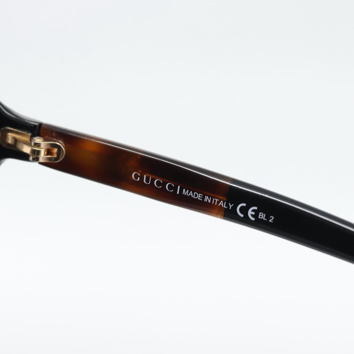 GUCCI Sunglasses Plastic Dark Brown Gold Auth ep15136A