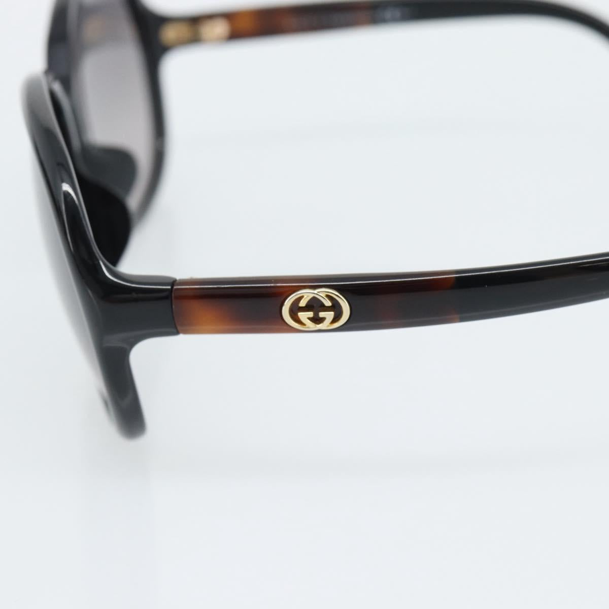 GUCCI Sunglasses Plastic Dark Brown Gold Auth ep15136A