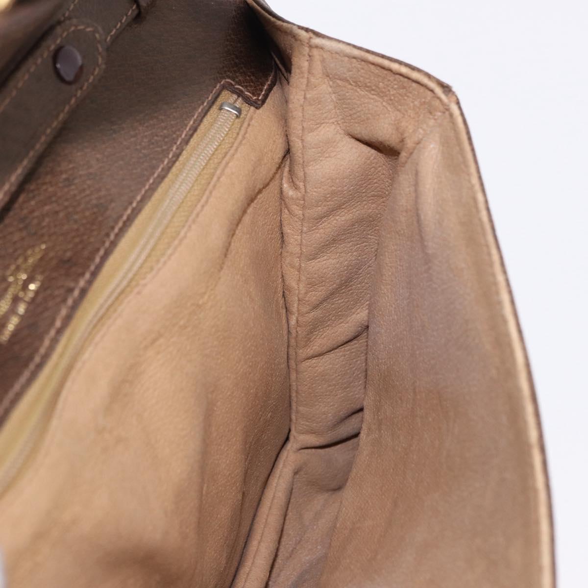 GUCCI GG Supreme Shoulder Bag PVC Leather Beige Gold Tone Auth ep15139