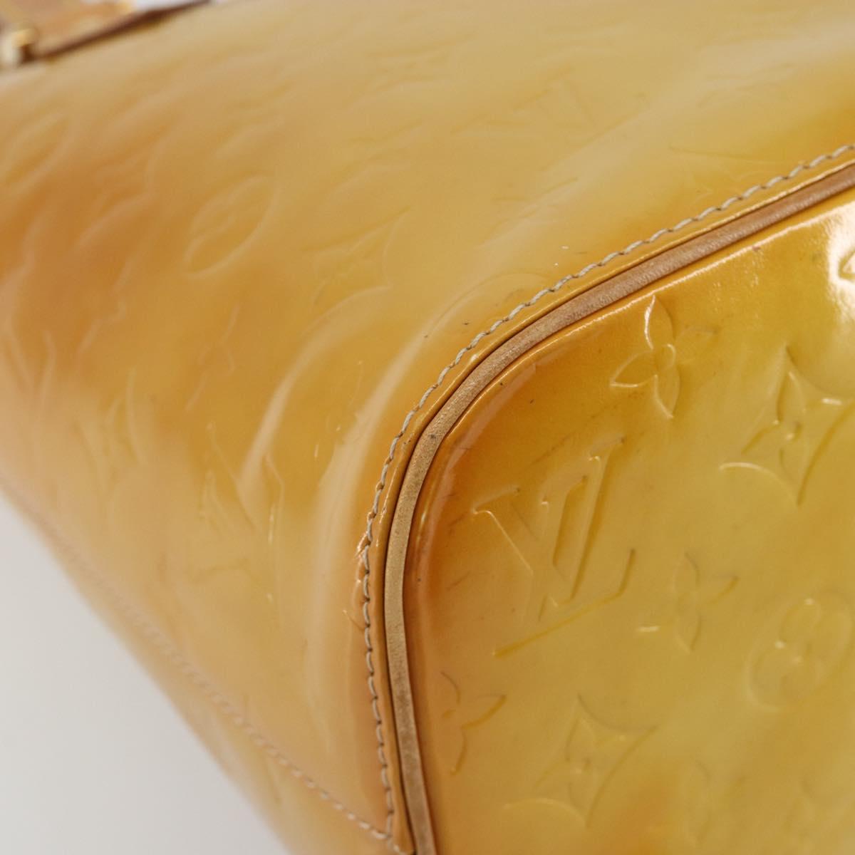 LOUIS VUITTON Monogram Vernis Houston Hand Bag Beige M91004 LV Auth ep15141