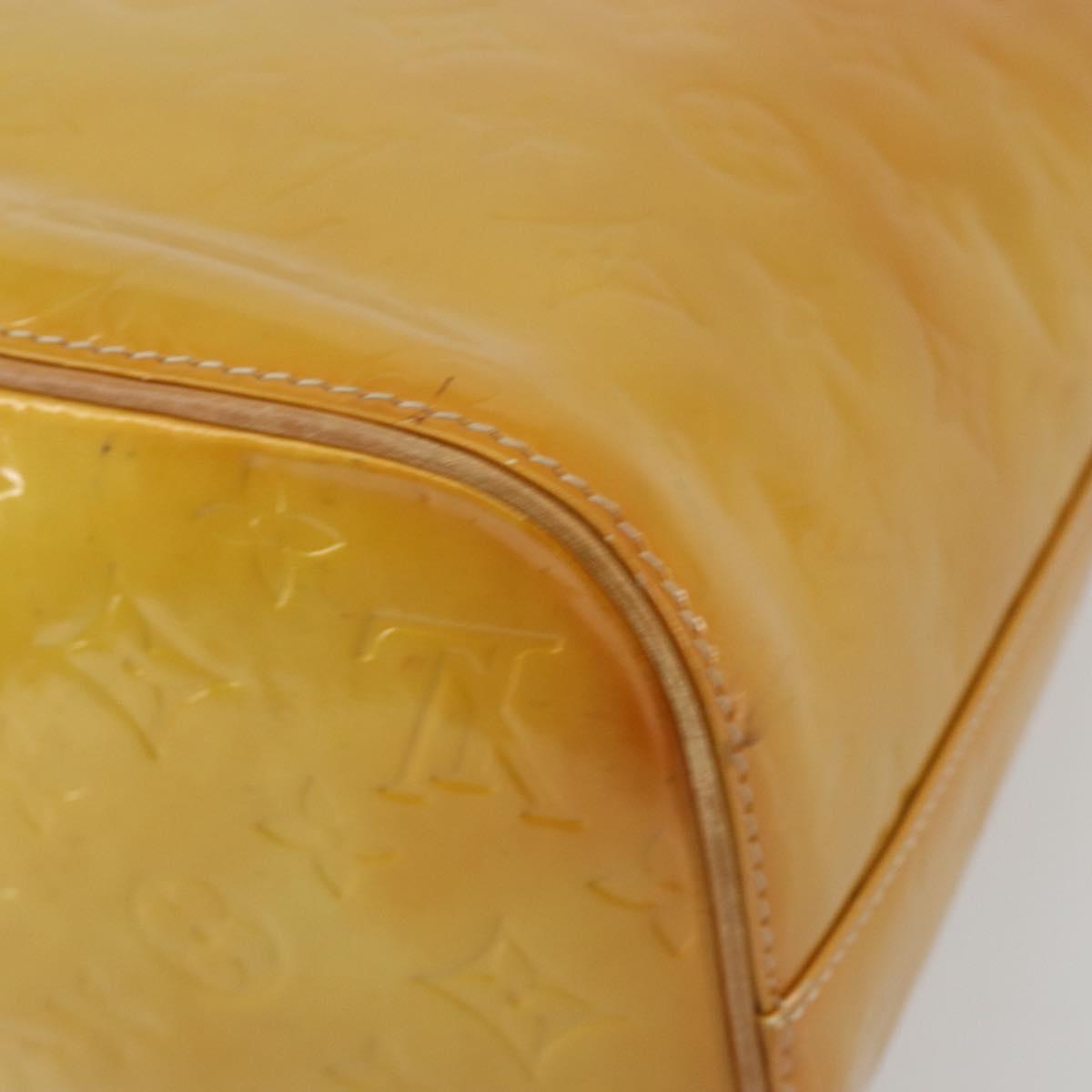 LOUIS VUITTON Monogram Vernis Houston Hand Bag Beige M91004 LV Auth ep15141