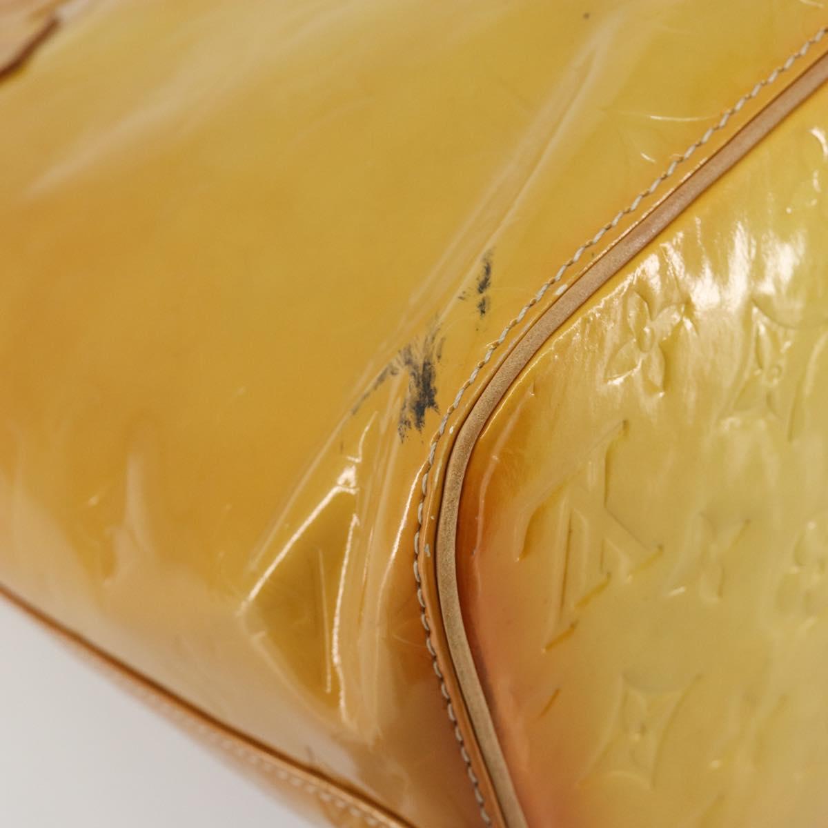 LOUIS VUITTON Monogram Vernis Houston Hand Bag Beige M91004 LV Auth ep15141