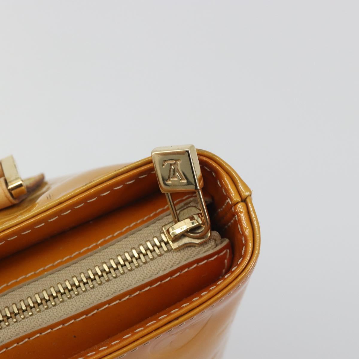 LOUIS VUITTON Monogram Vernis Houston Hand Bag Beige M91004 LV Auth ep15141