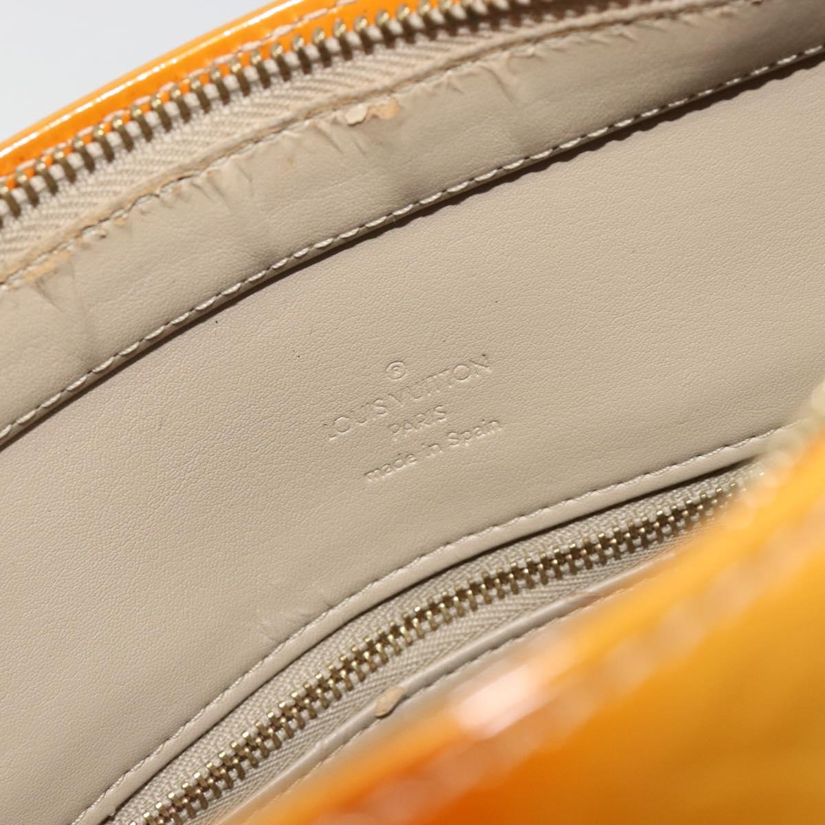 LOUIS VUITTON Monogram Vernis Houston Hand Bag Beige M91004 LV Auth ep15141