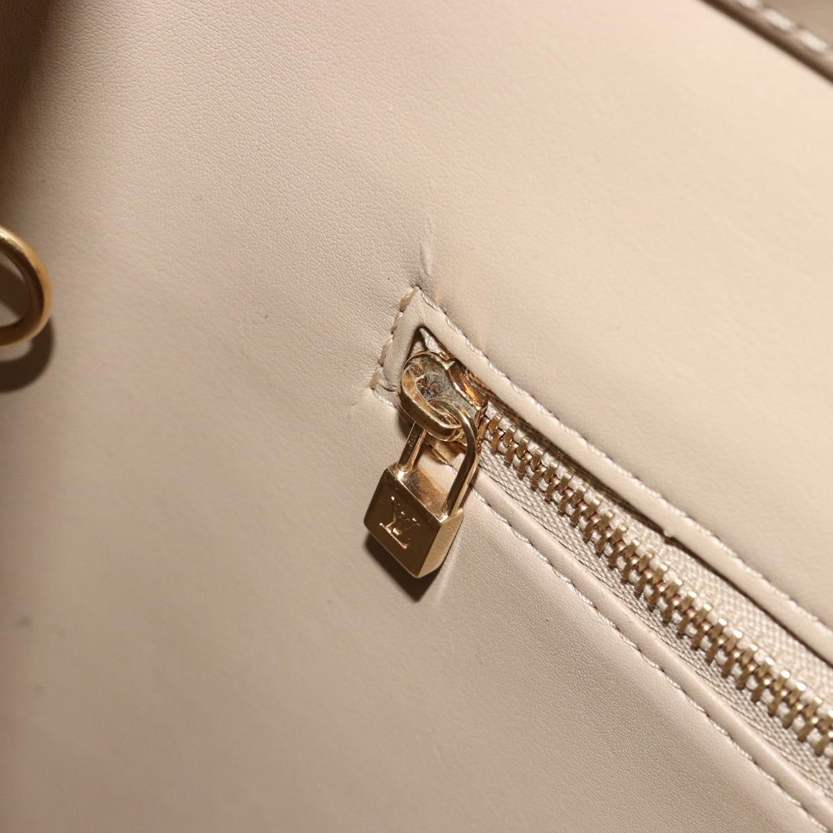 LOUIS VUITTON Monogram Vernis Houston Hand Bag Beige M91004 LV Auth ep15141