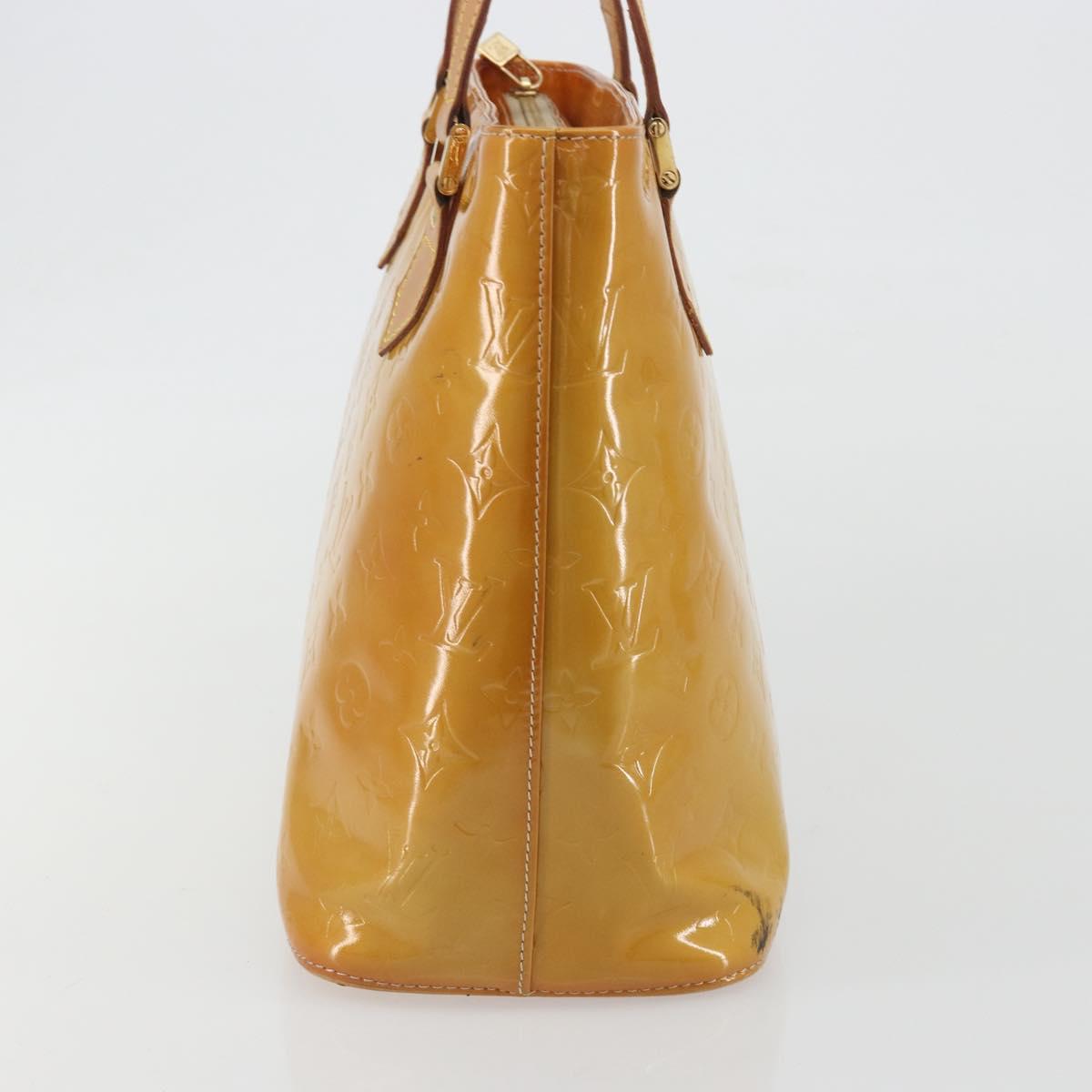 LOUIS VUITTON Monogram Vernis Houston Hand Bag Beige M91004 LV Auth ep15141