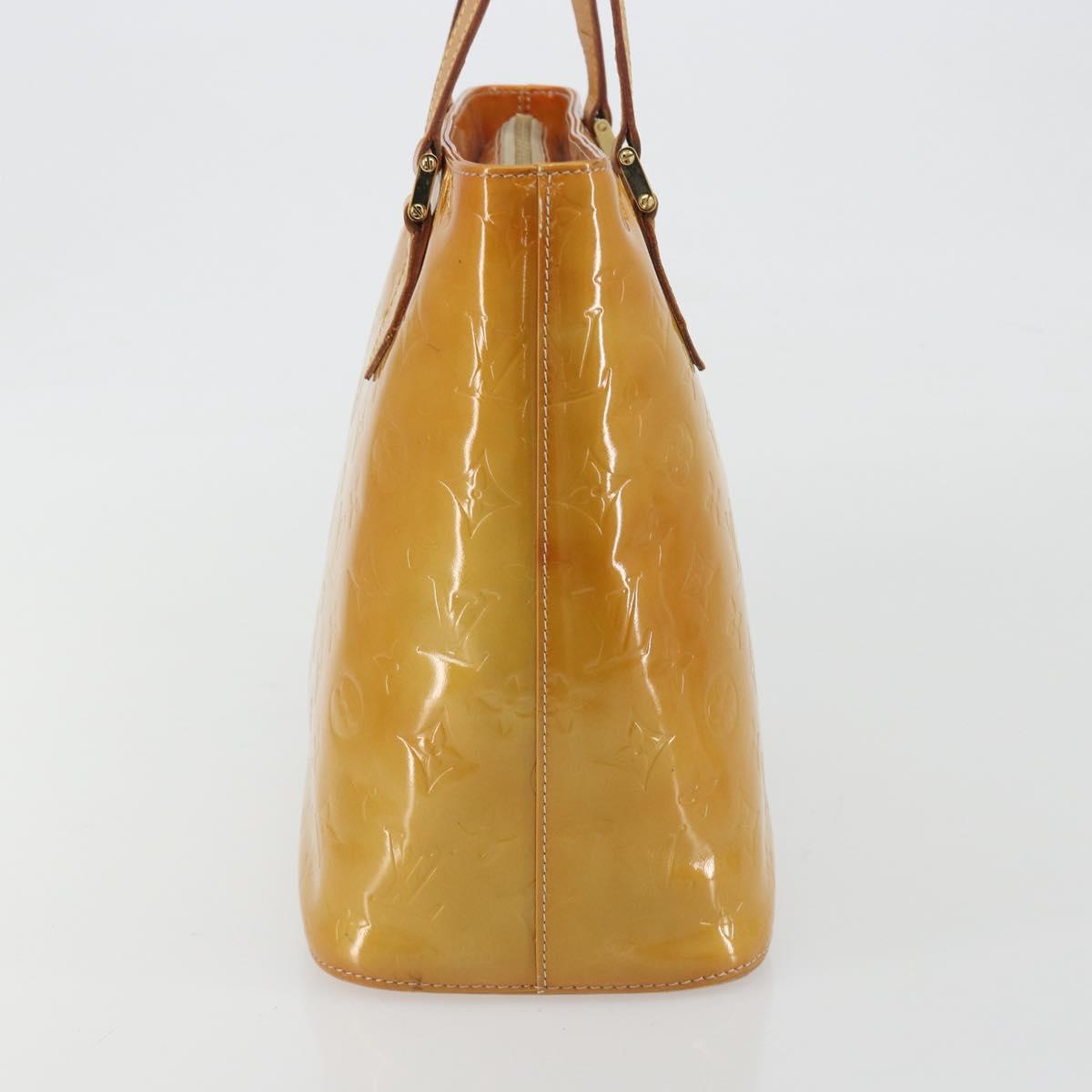 LOUIS VUITTON Monogram Vernis Houston Hand Bag Beige M91004 LV Auth ep15141