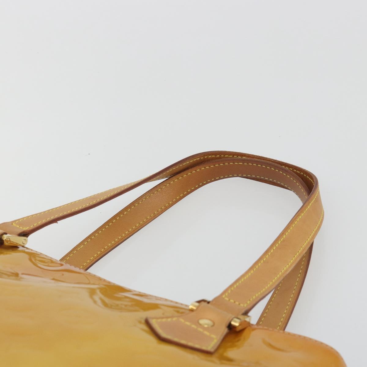LOUIS VUITTON Monogram Vernis Houston Hand Bag Beige M91004 LV Auth ep15141