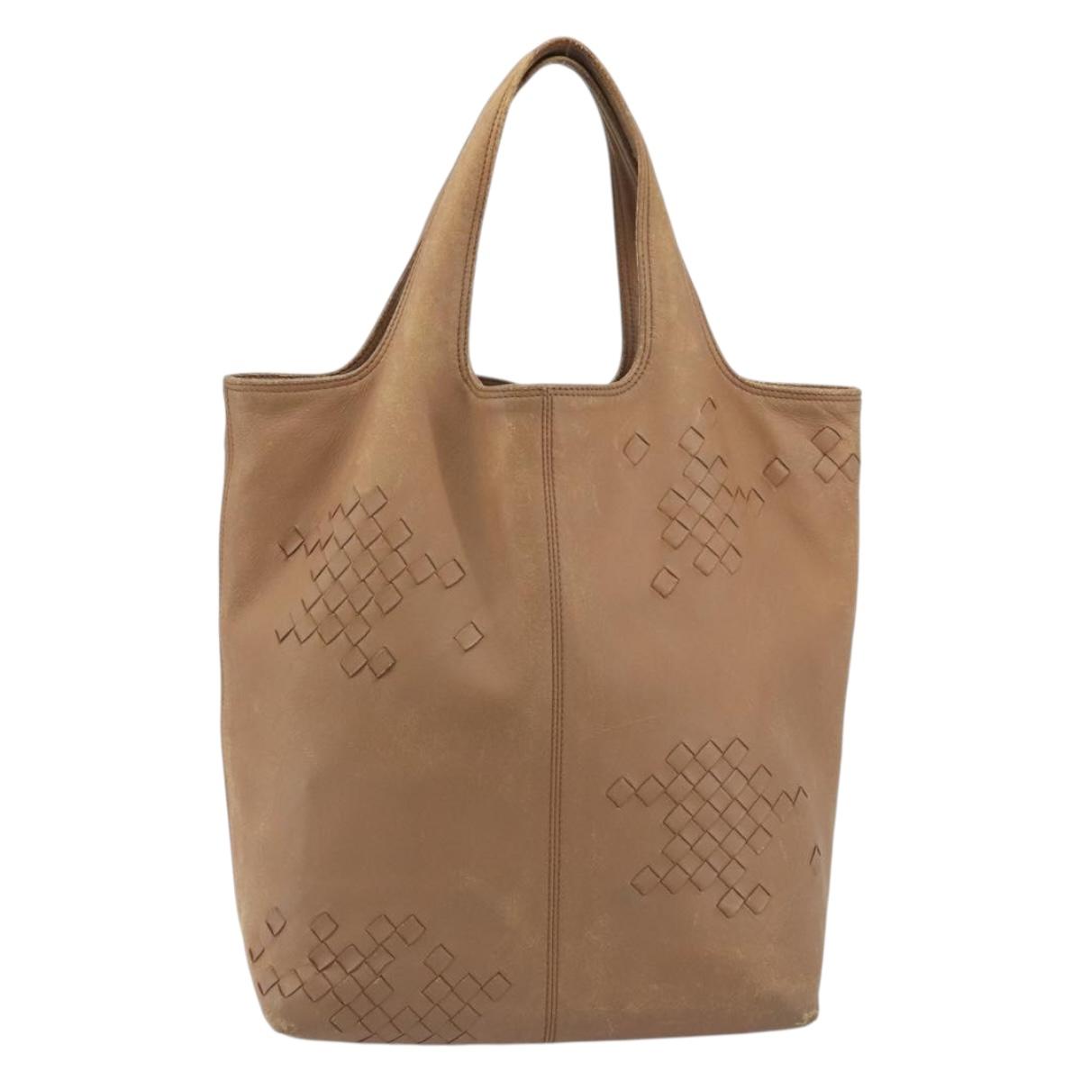 BOTTEGA VENETA INTRECCIATO Hand Bag Leather Outlet Beige 131673 Auth ep15142