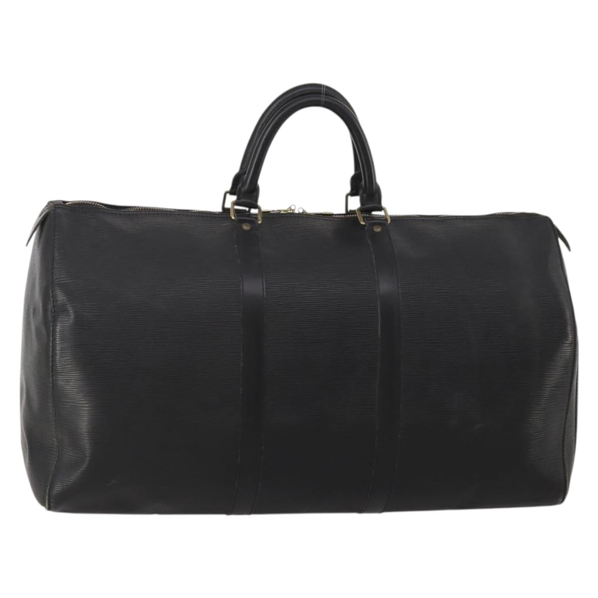 LOUIS VUITTON Epi Keepall 55 Boston Bag Noir M42952 LV Auth ep15146