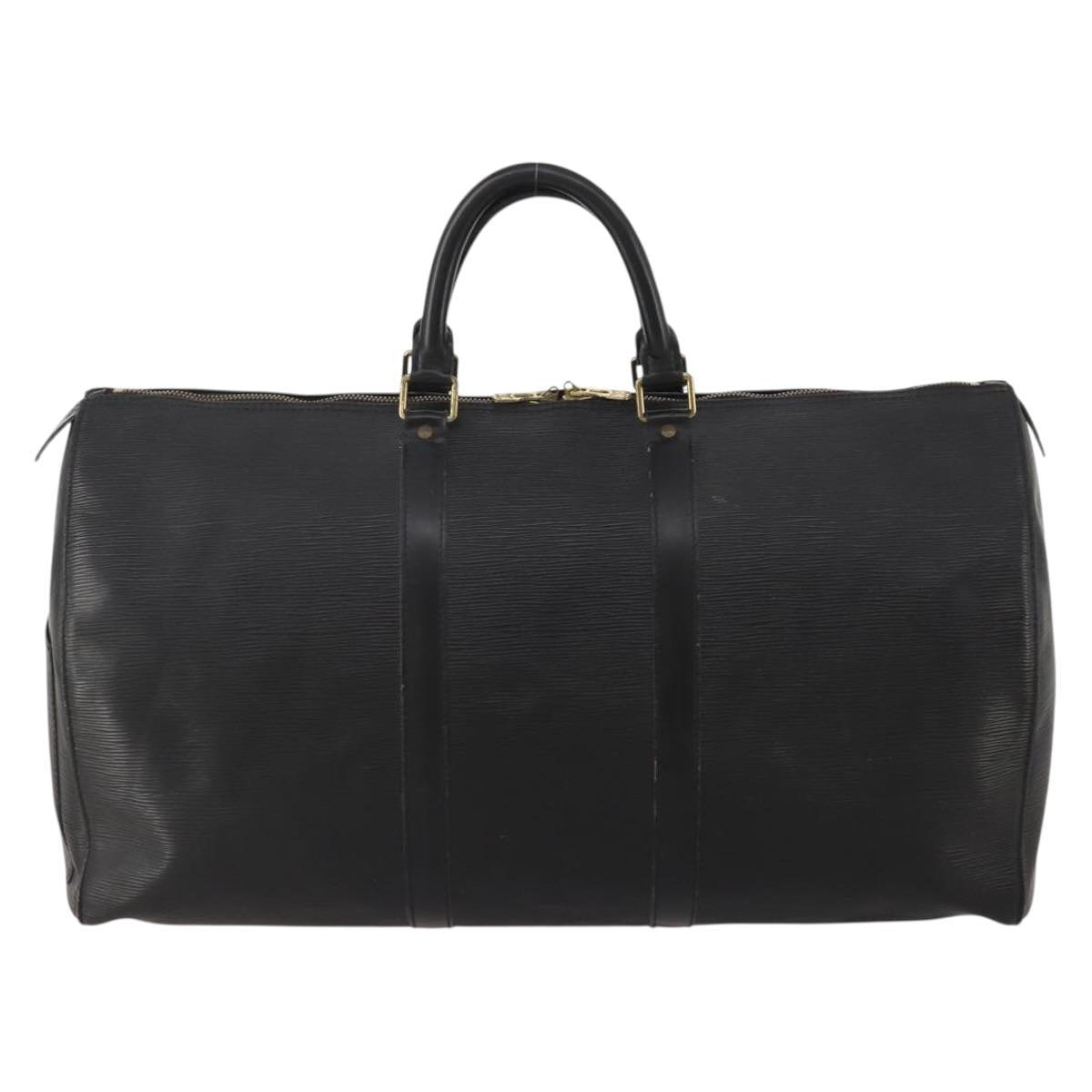 LOUIS VUITTON Epi Keepall 55 Boston Bag Noir M42952 LV Auth ep15146