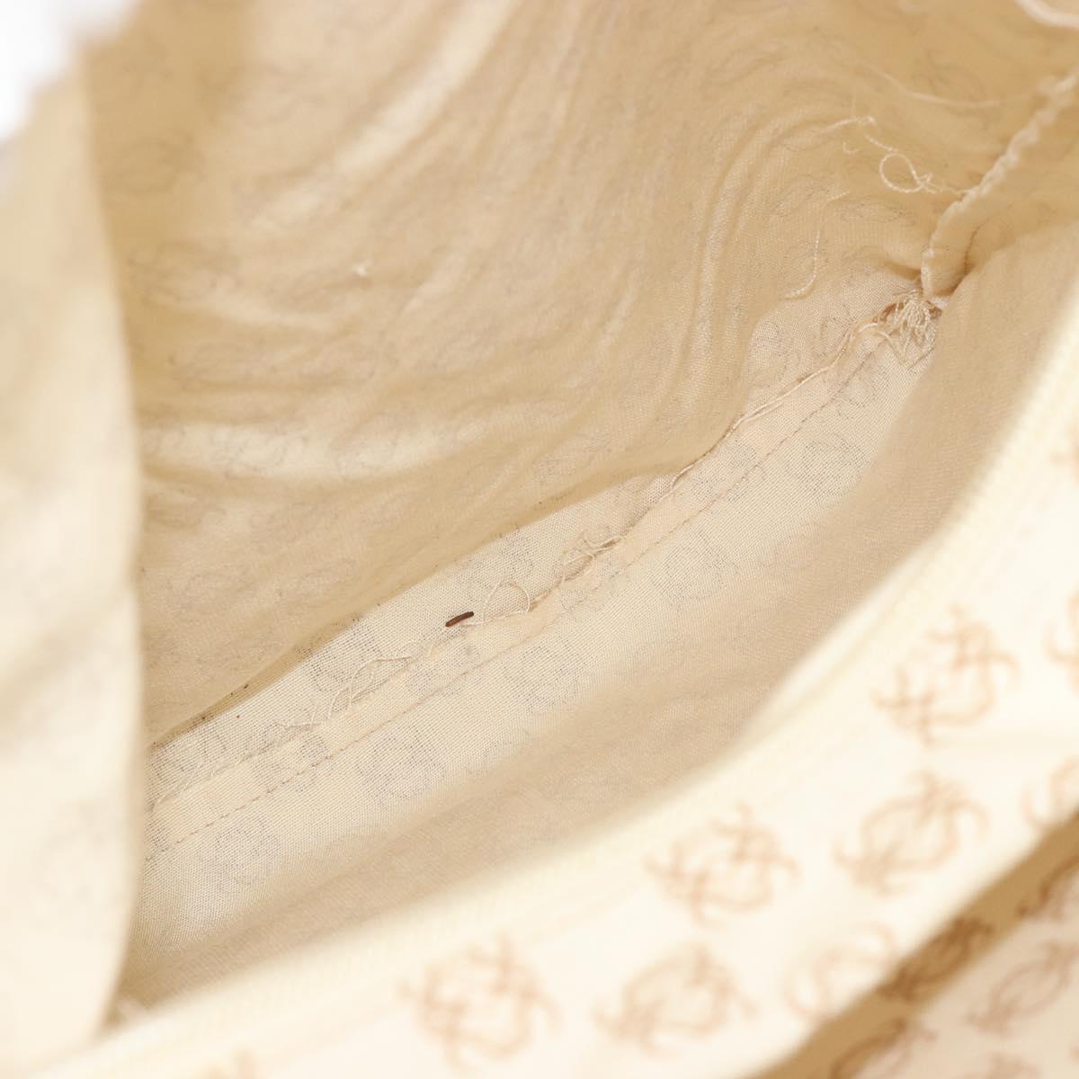 LOEWE Anagram Trunk Leather Beige Gold Tone Auth ep15147