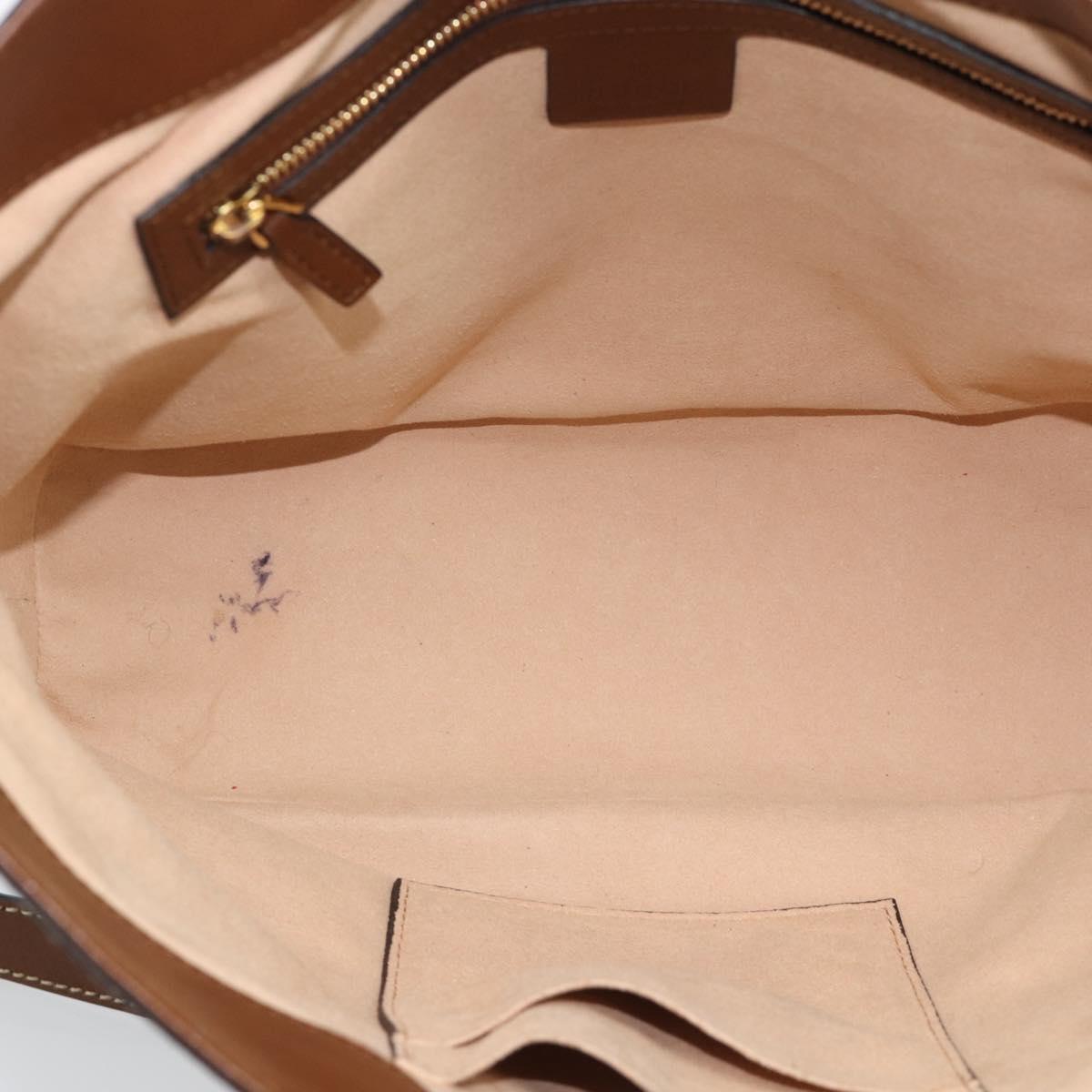 GUCCI GG Supreme Hand Bag PVC Leather 2way Beige Gold Tone 473887 Auth ep15151