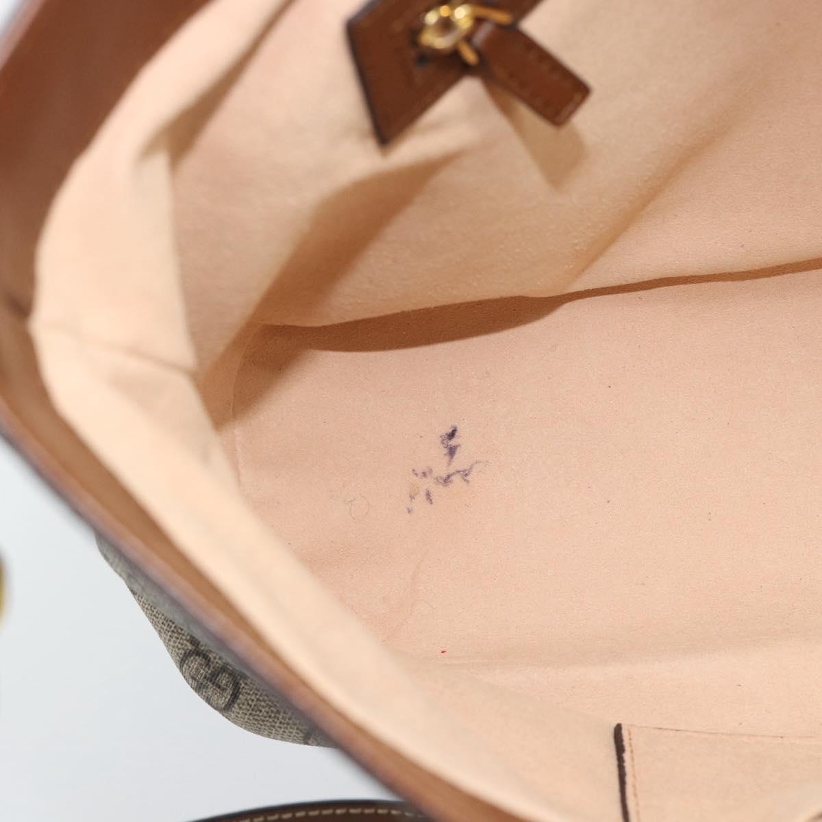 GUCCI GG Supreme Hand Bag PVC Leather 2way Beige Gold Tone 473887 Auth ep15151