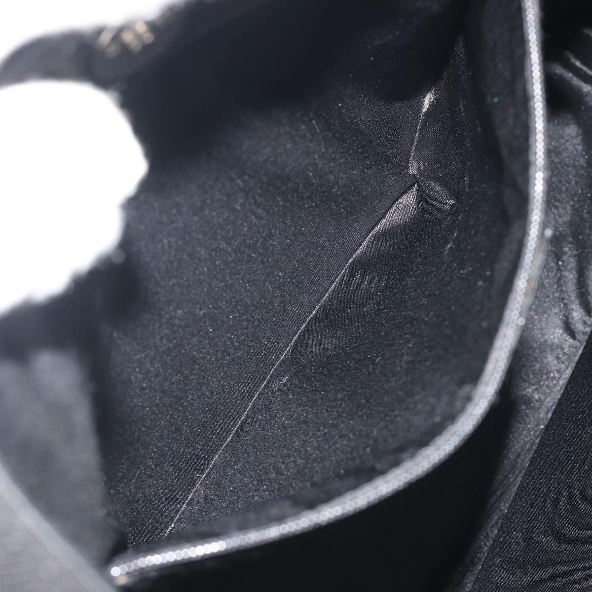 GUCCI Shoulder Bag Canvas Black Silver Auth ep15152