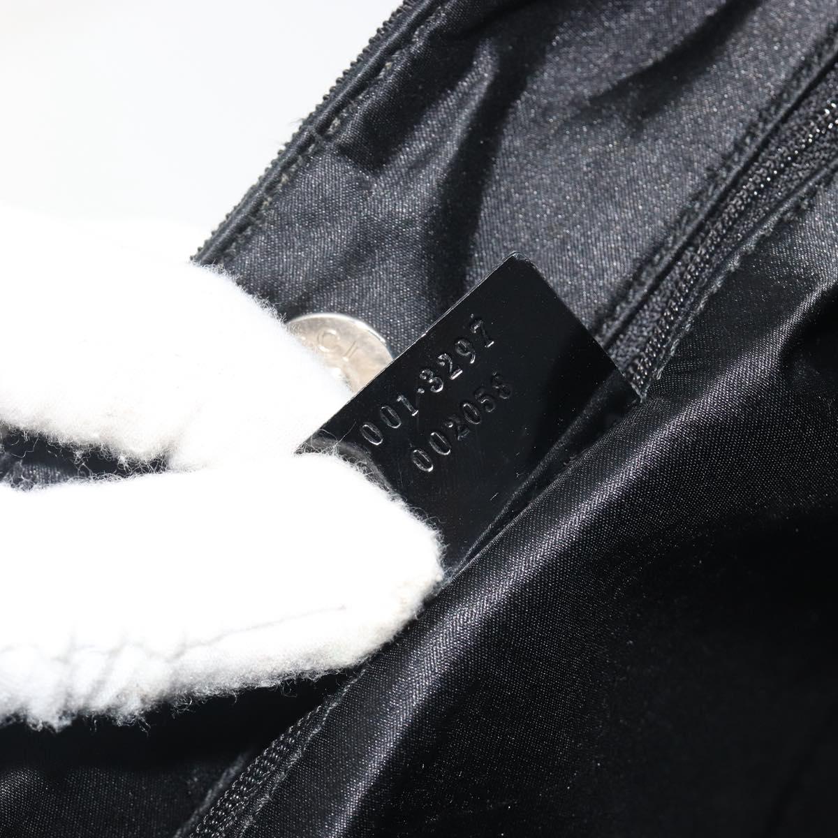 GUCCI Shoulder Bag Canvas Black Silver Auth ep15152