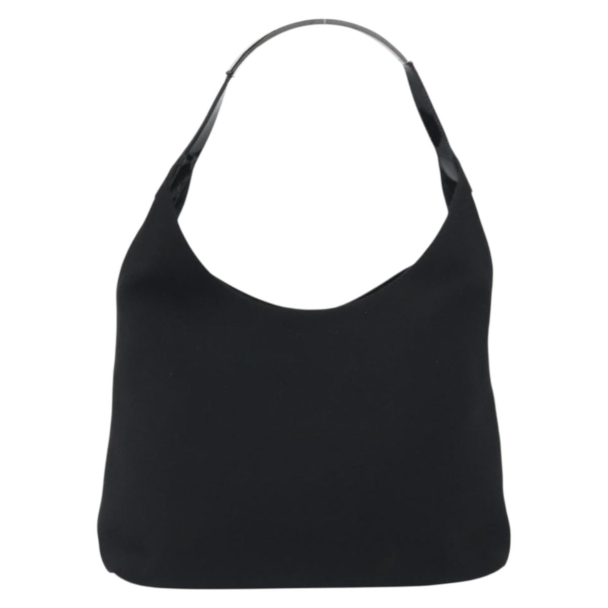 GUCCI Shoulder Bag Canvas Black Silver Auth ep15152