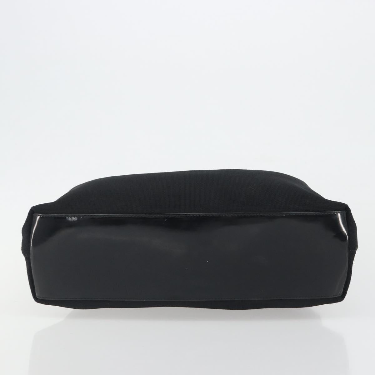 GUCCI Shoulder Bag Canvas Black Silver Auth ep15152