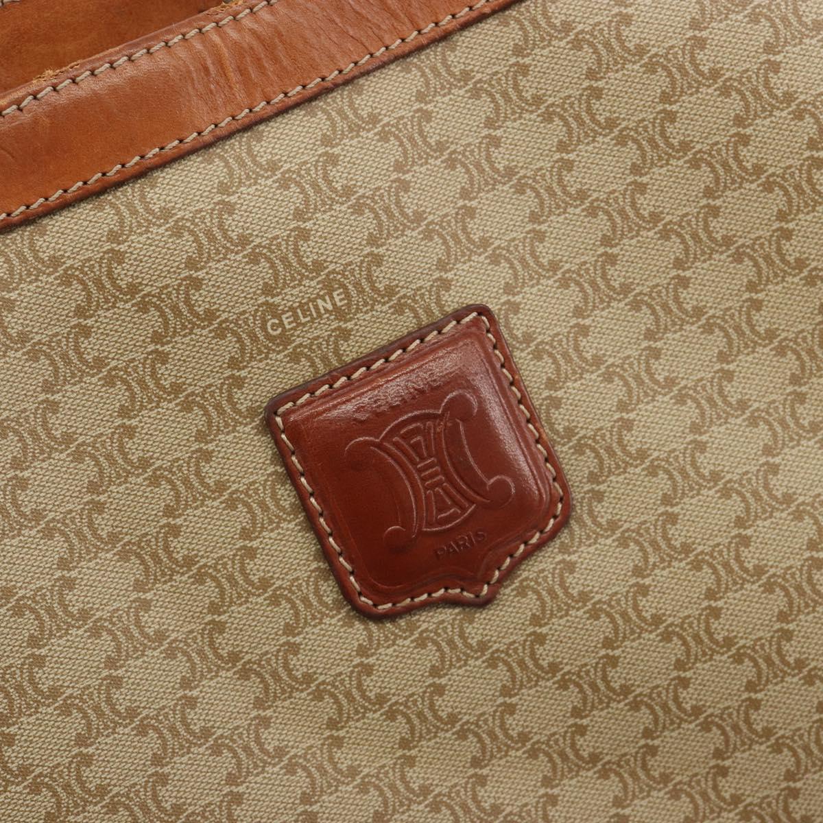 CELINE Macadam Tote Bag PVC Leather Beige Brown Auth ep15154