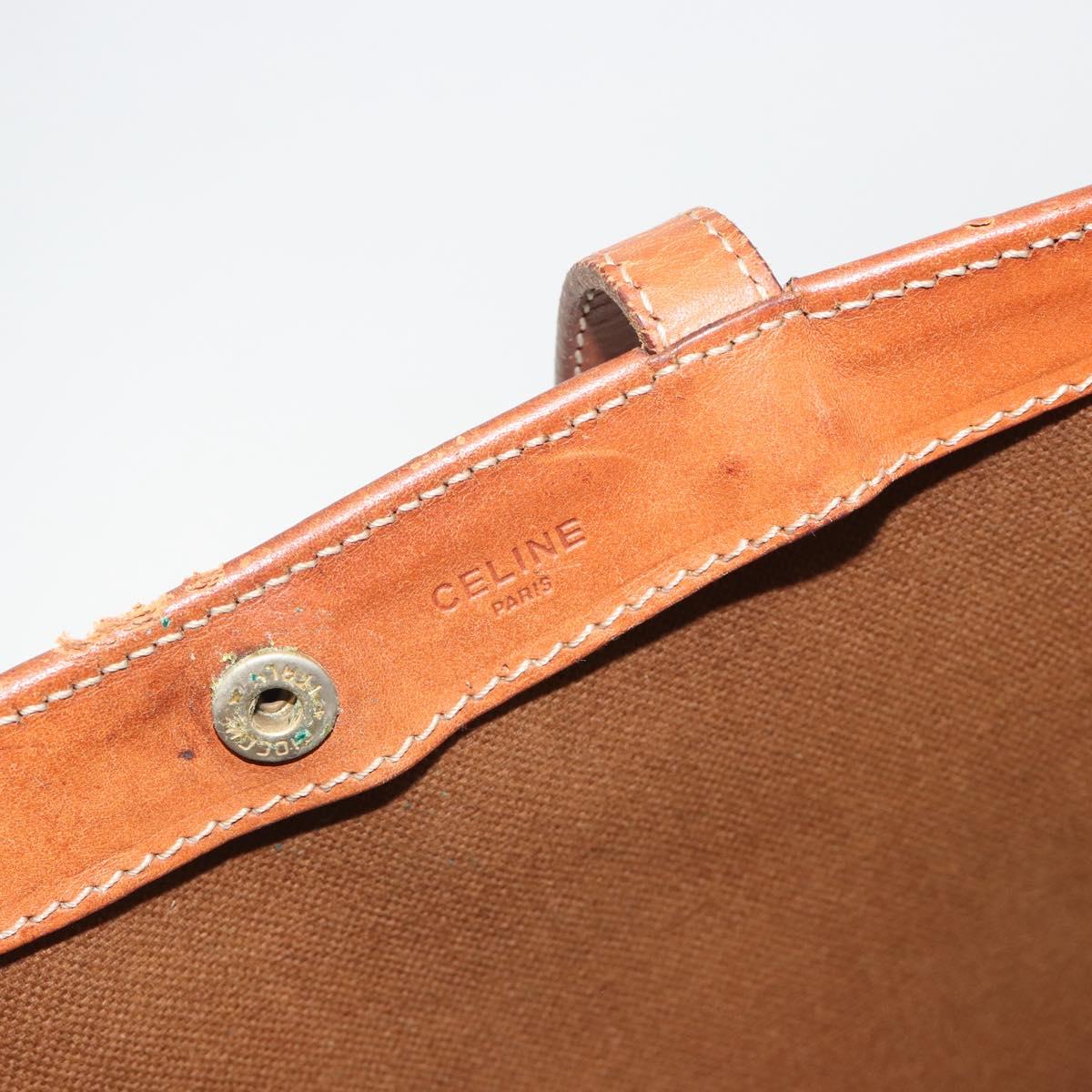CELINE Macadam Tote Bag PVC Leather Beige Brown Auth ep15154