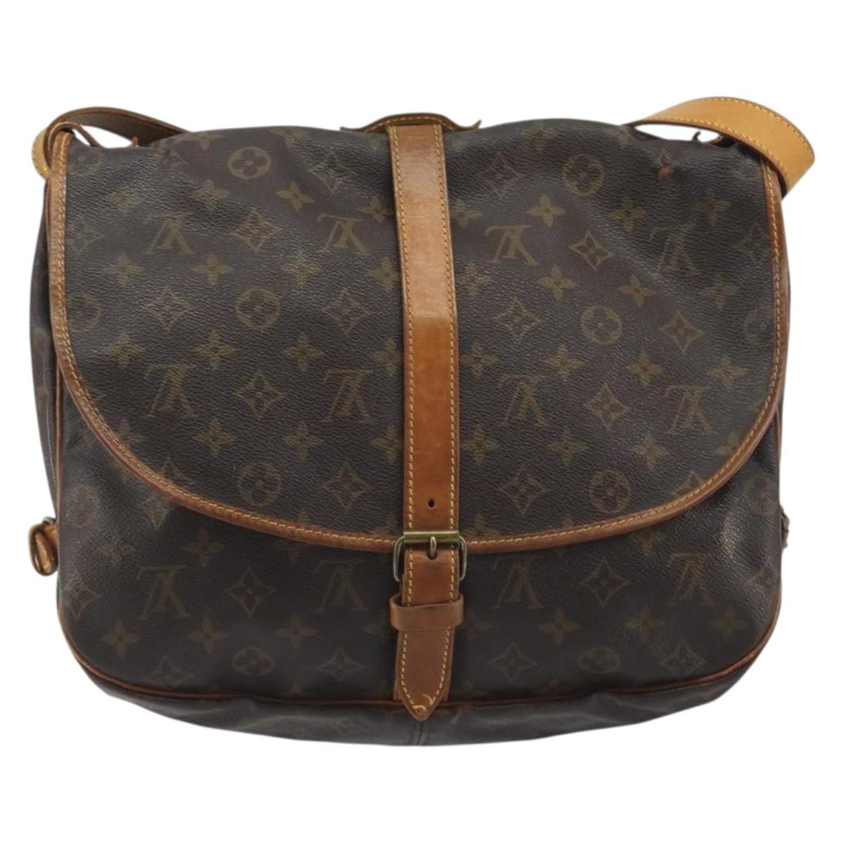LOUIS VUITTON Monogram Saumur 35 Shoulder Bag M42254 LV Auth ep15155