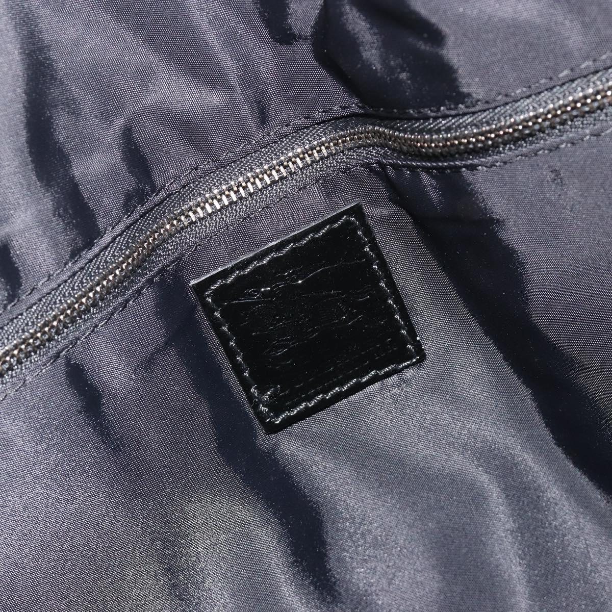 BURBERRY Nova Check Tote Bag Nylon Black Silver Auth ep15157