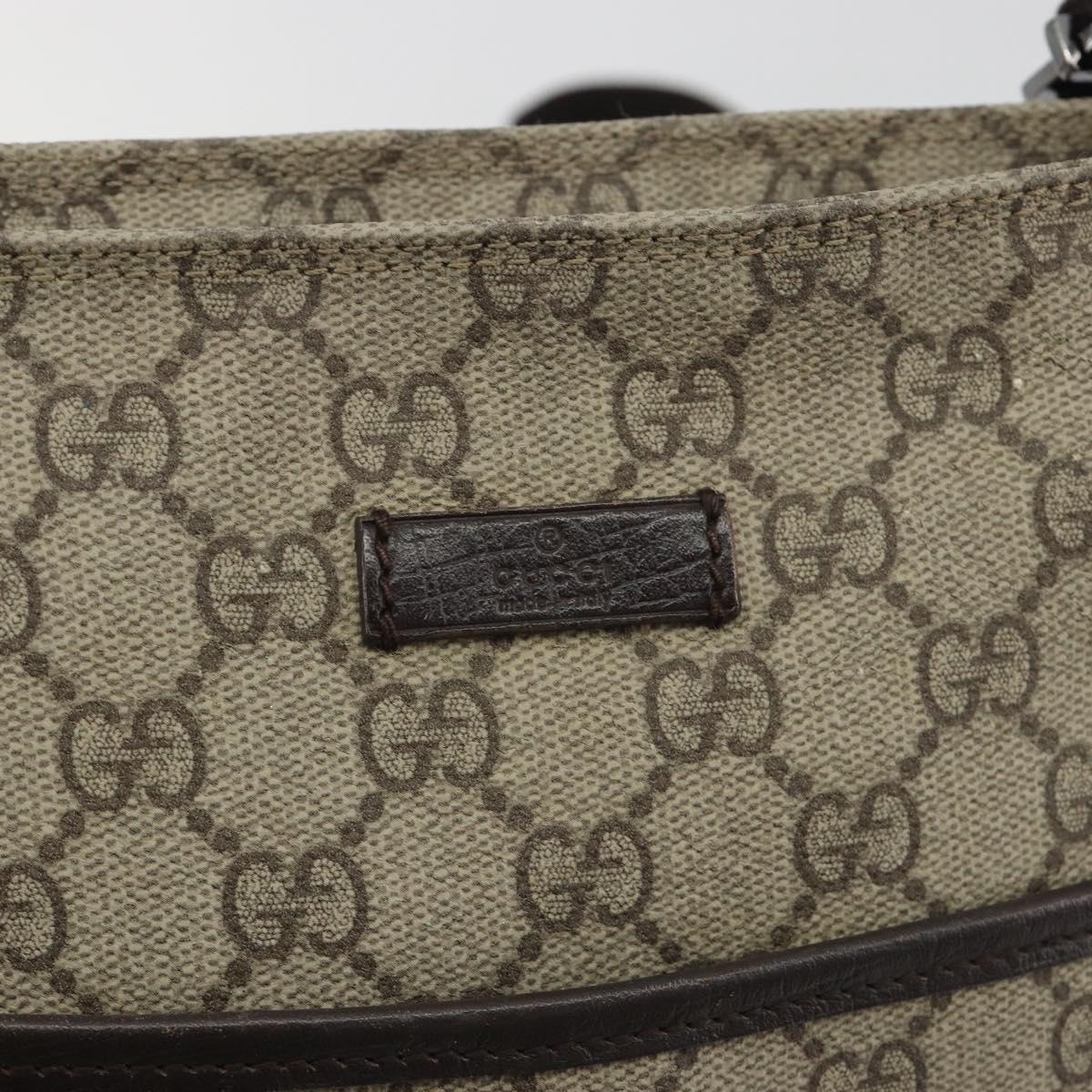 GUCCI GG Supreme Shoulder Bag PVC Leather Beige Silver 141626 Auth ep15158