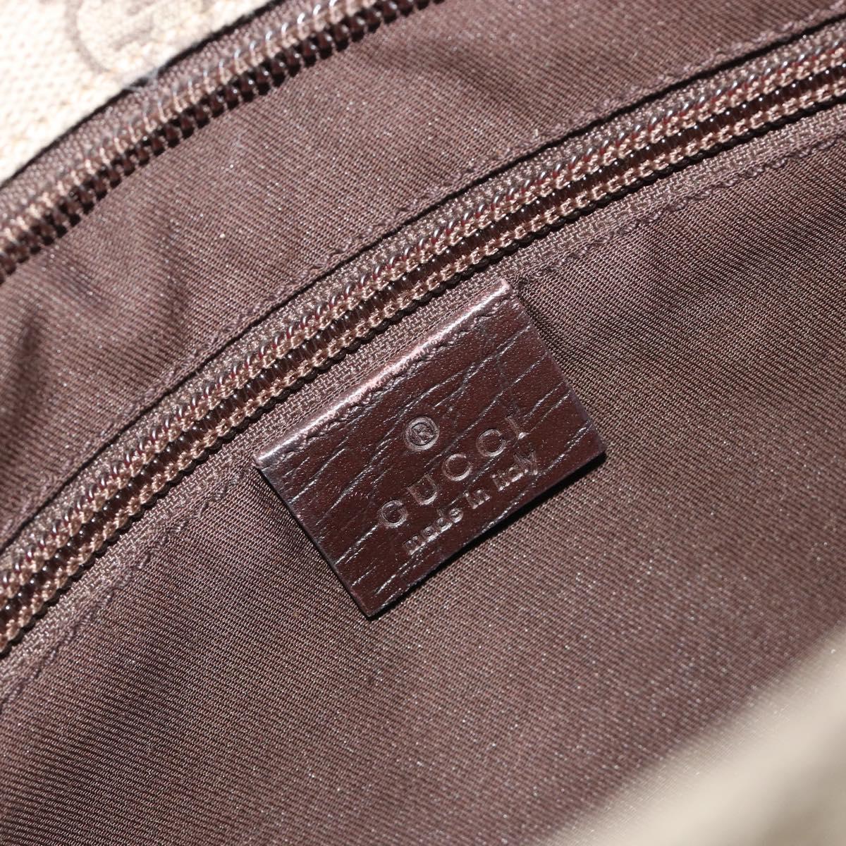 GUCCI GG Supreme Shoulder Bag PVC Leather Beige Silver 141626 Auth ep15158