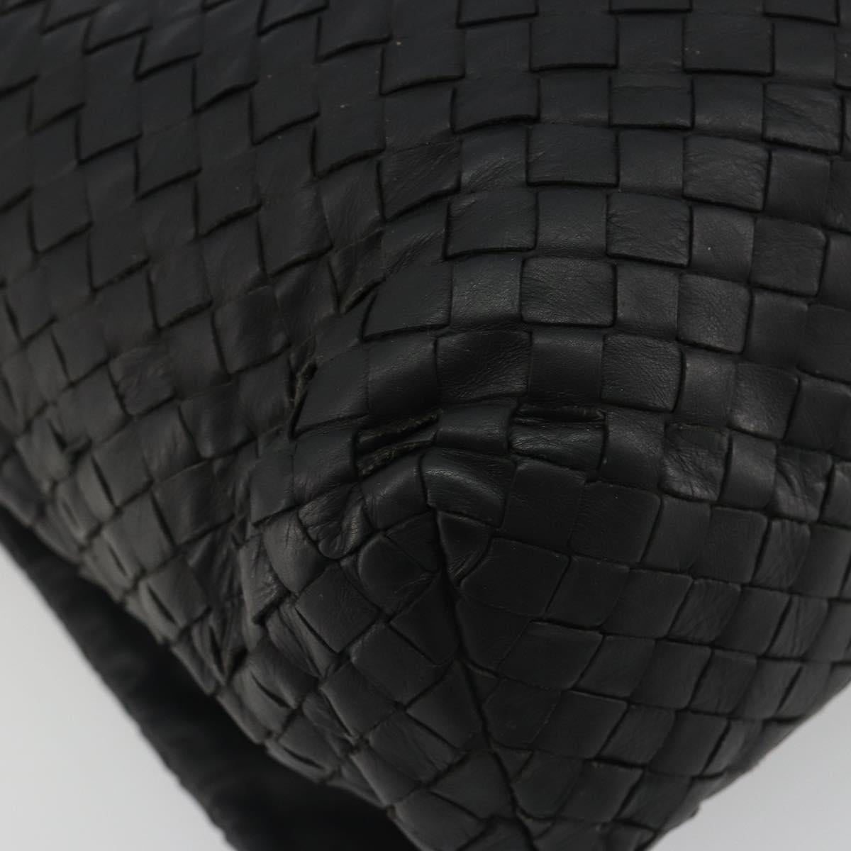 BOTTEGA VENETA INTRECCIATO Shoulder Bag Leather Black Auth ep15159