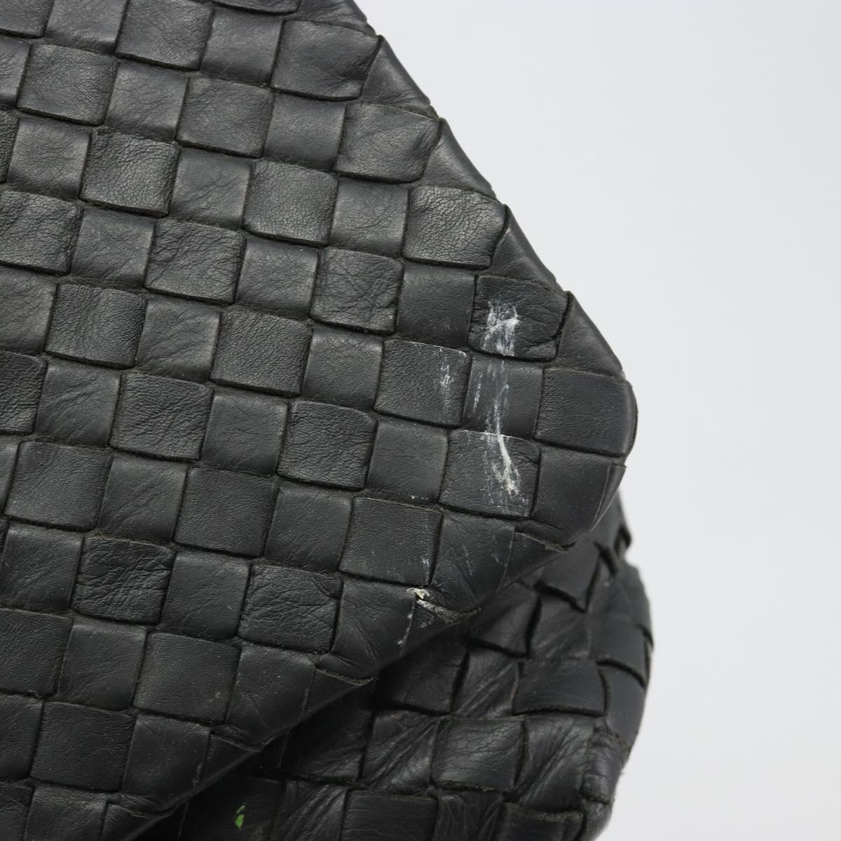 BOTTEGA VENETA INTRECCIATO Shoulder Bag Leather Black Auth ep15159