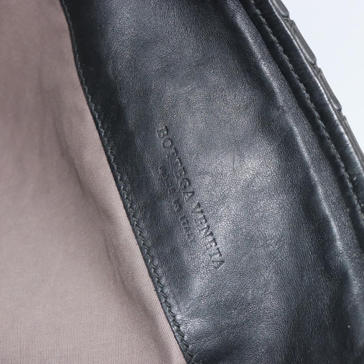 BOTTEGA VENETA INTRECCIATO Shoulder Bag Leather Black Auth ep15159